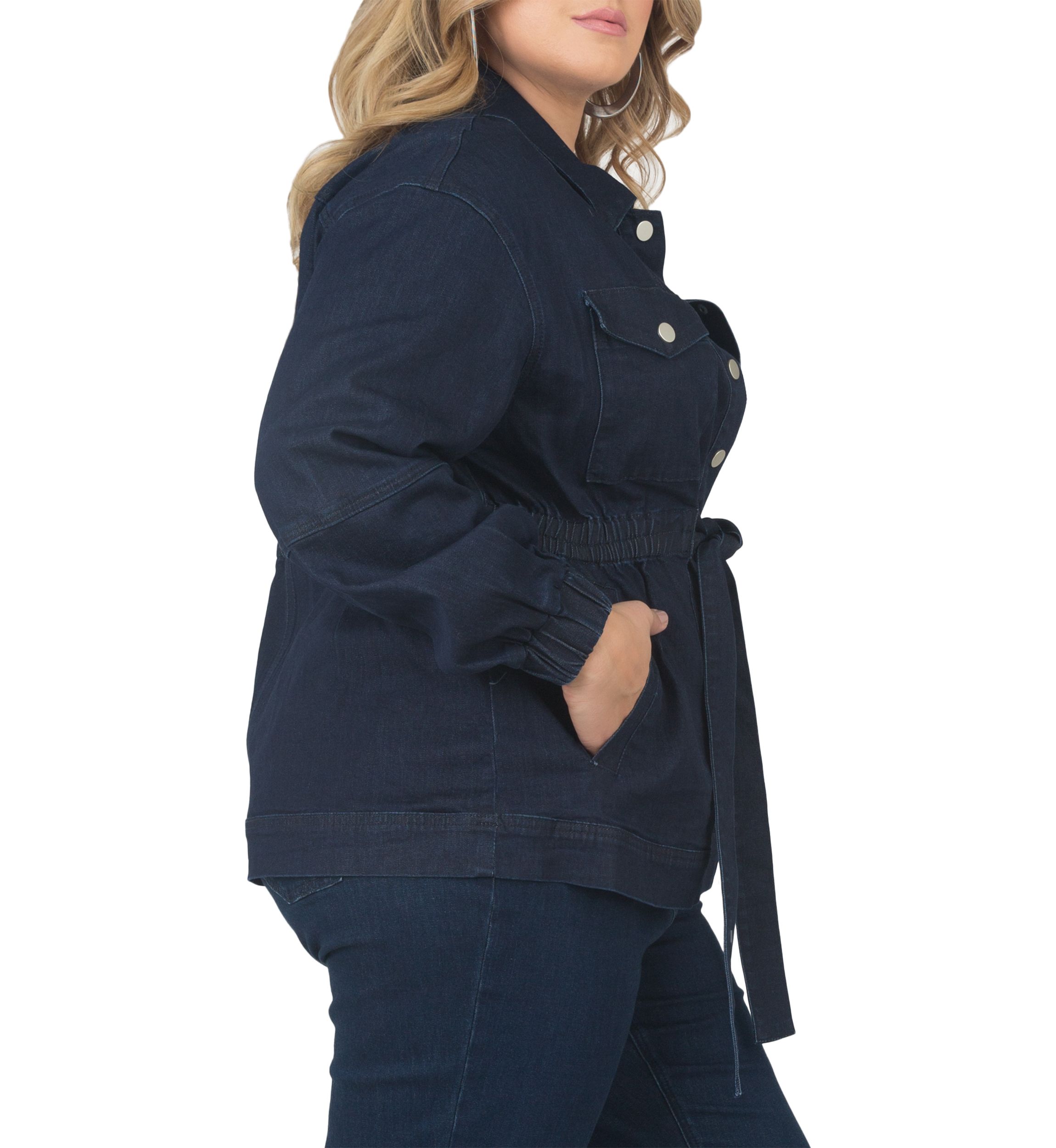 Plus Size Mimi Denim Utility Anorak Jacket 