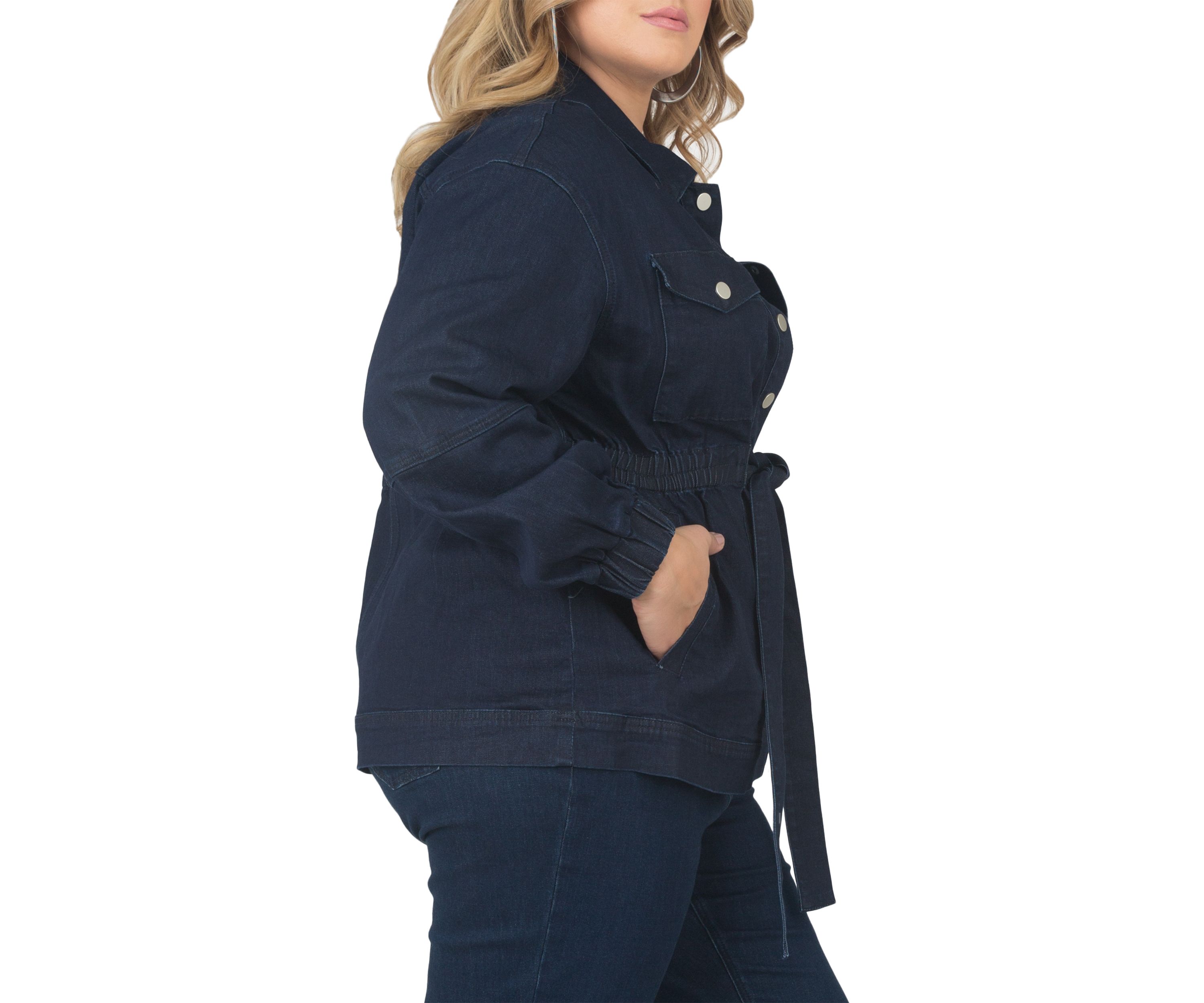 Plus Size Mimi Denim Utility Anorak Jacket 
