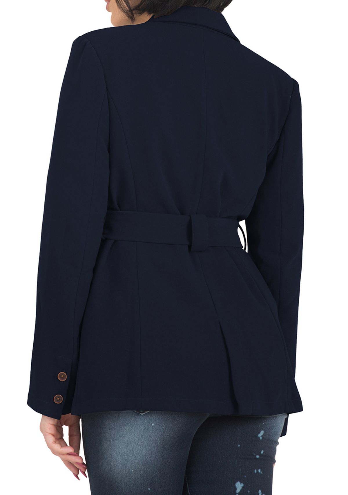 Womens Crepe Gina Solid Wrap Blazer