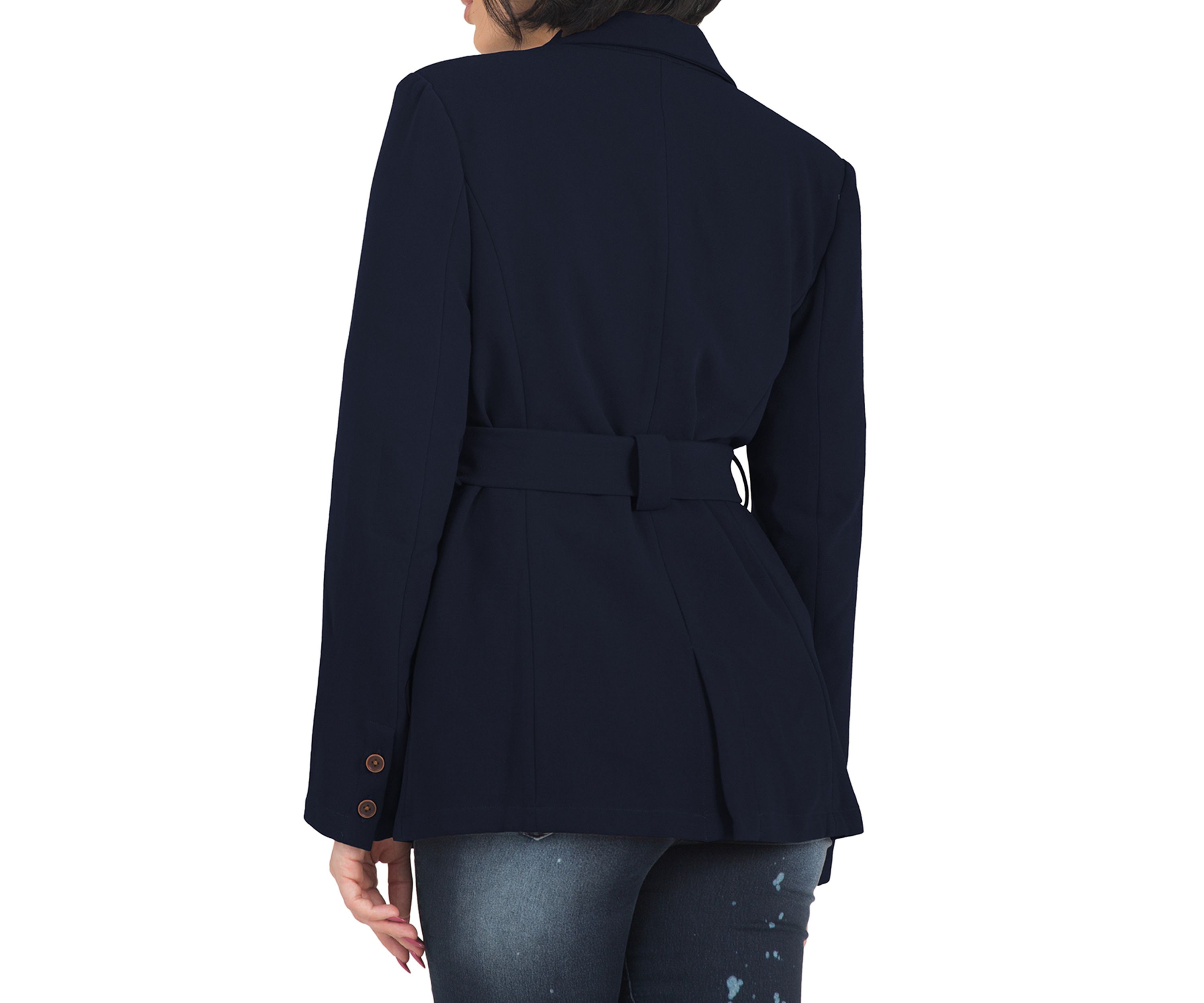 Womens Crepe Gina Solid Wrap Blazer