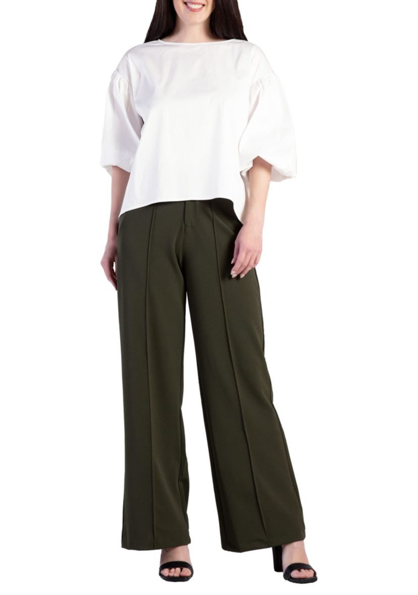 Balloon Sleeve Cotton Chiffon Blouse