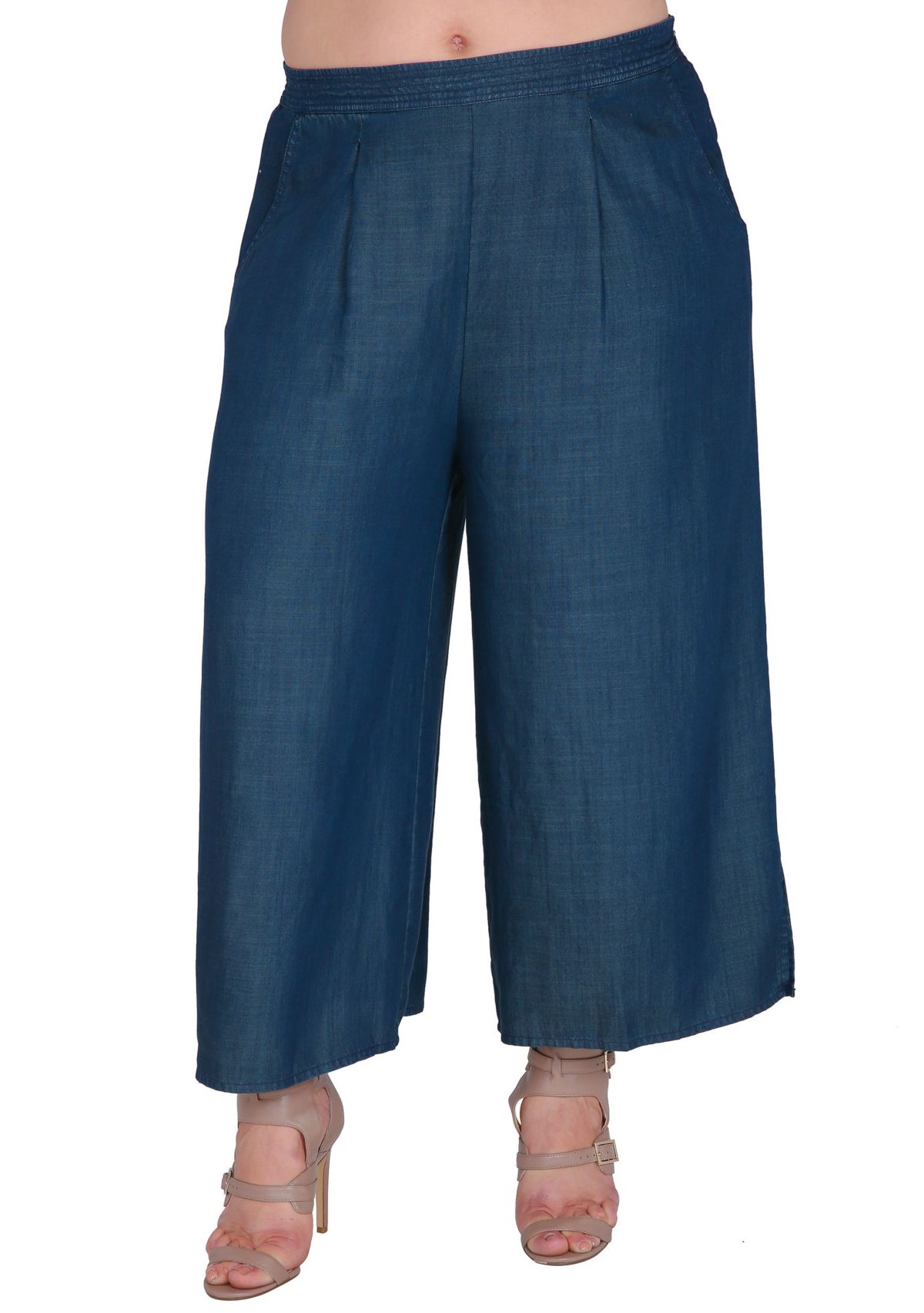 Plus Size Wide Leg Crop Palazzo Pants