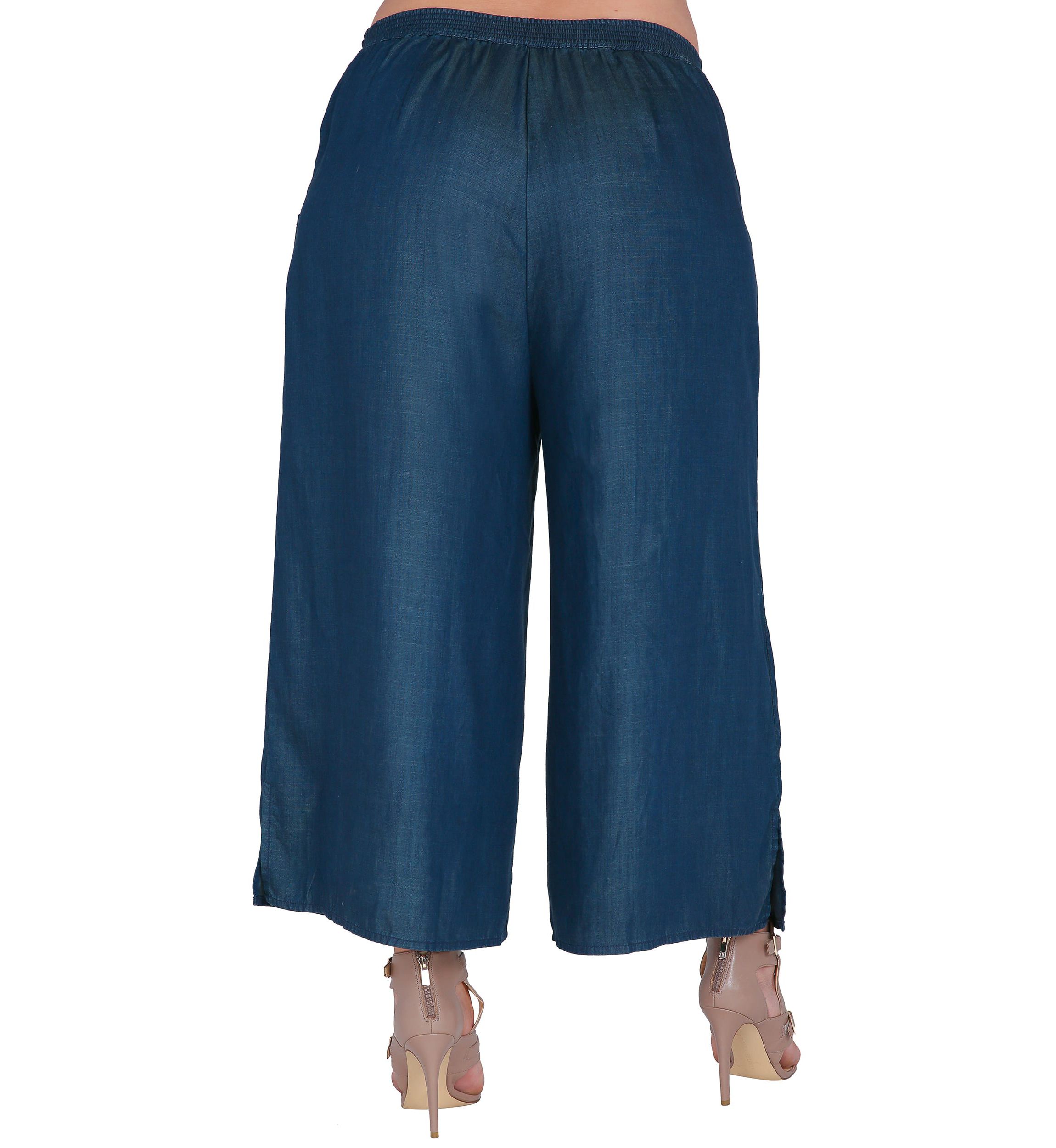 Plus Size Wide Leg Crop Palazzo Pants