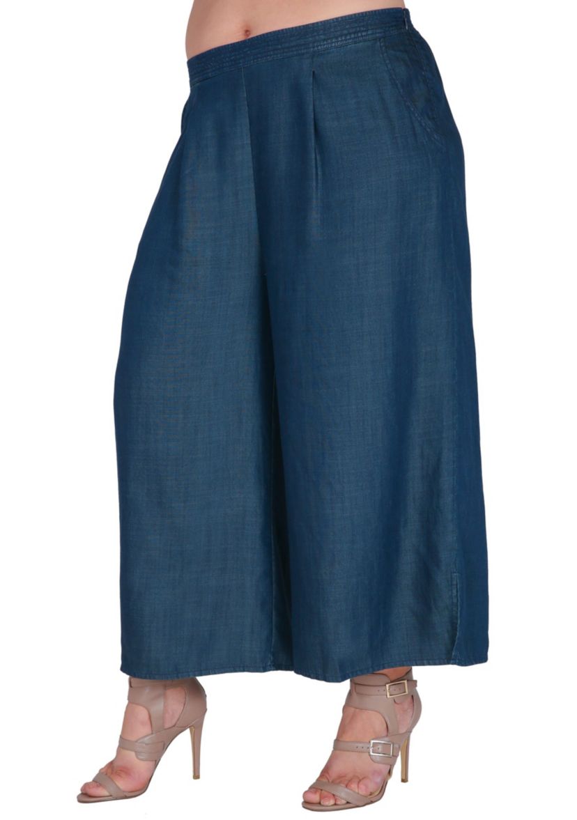 Plus Size Wide Leg Crop Palazzo Pants
