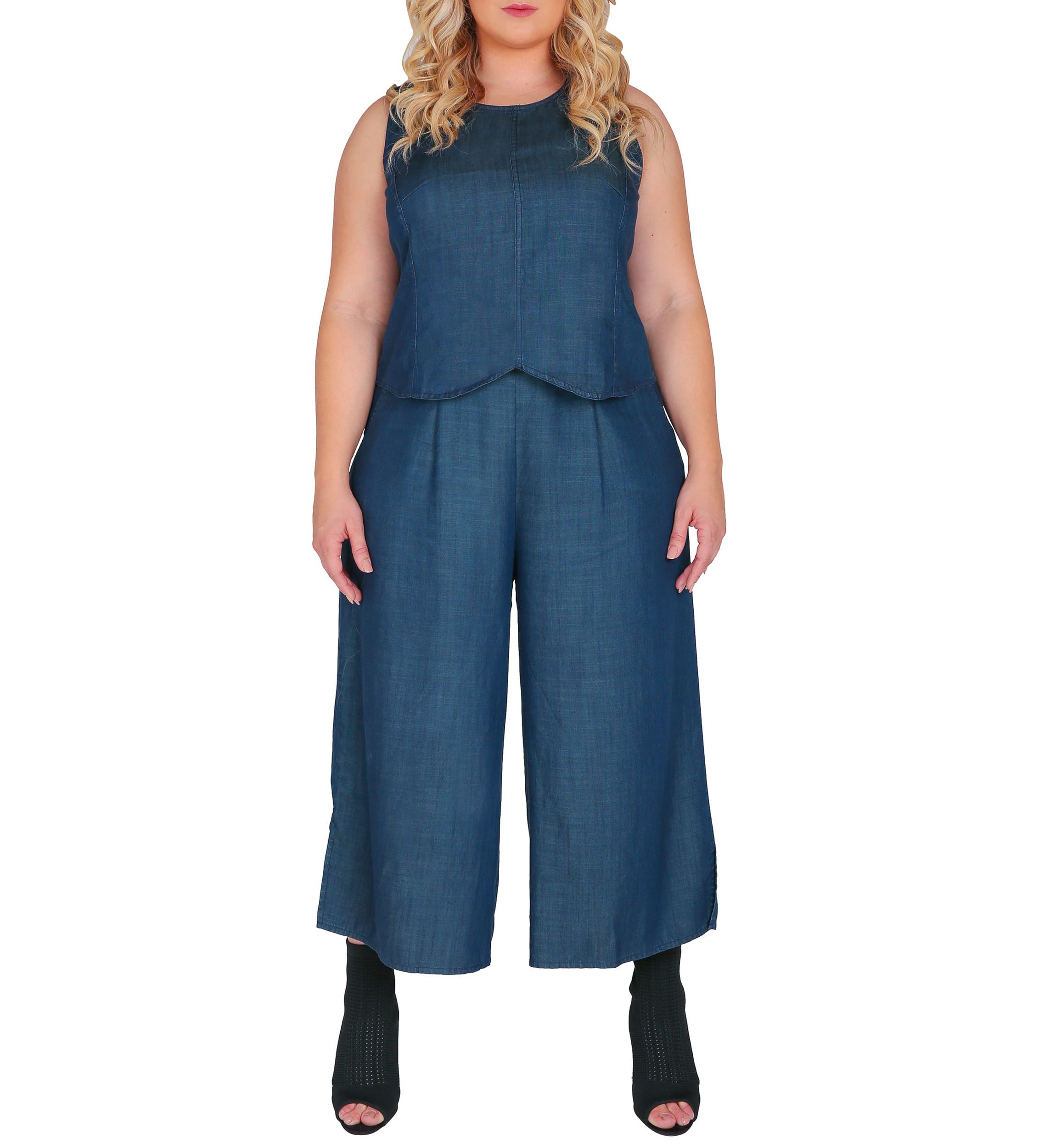 Plus Size Wide Leg Crop Palazzo Pants