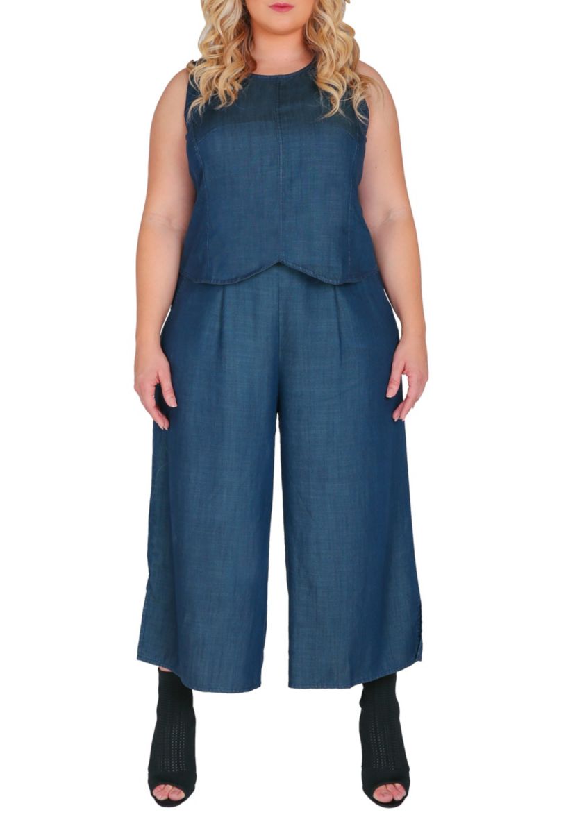 Plus Size Wide Leg Crop Palazzo Pants