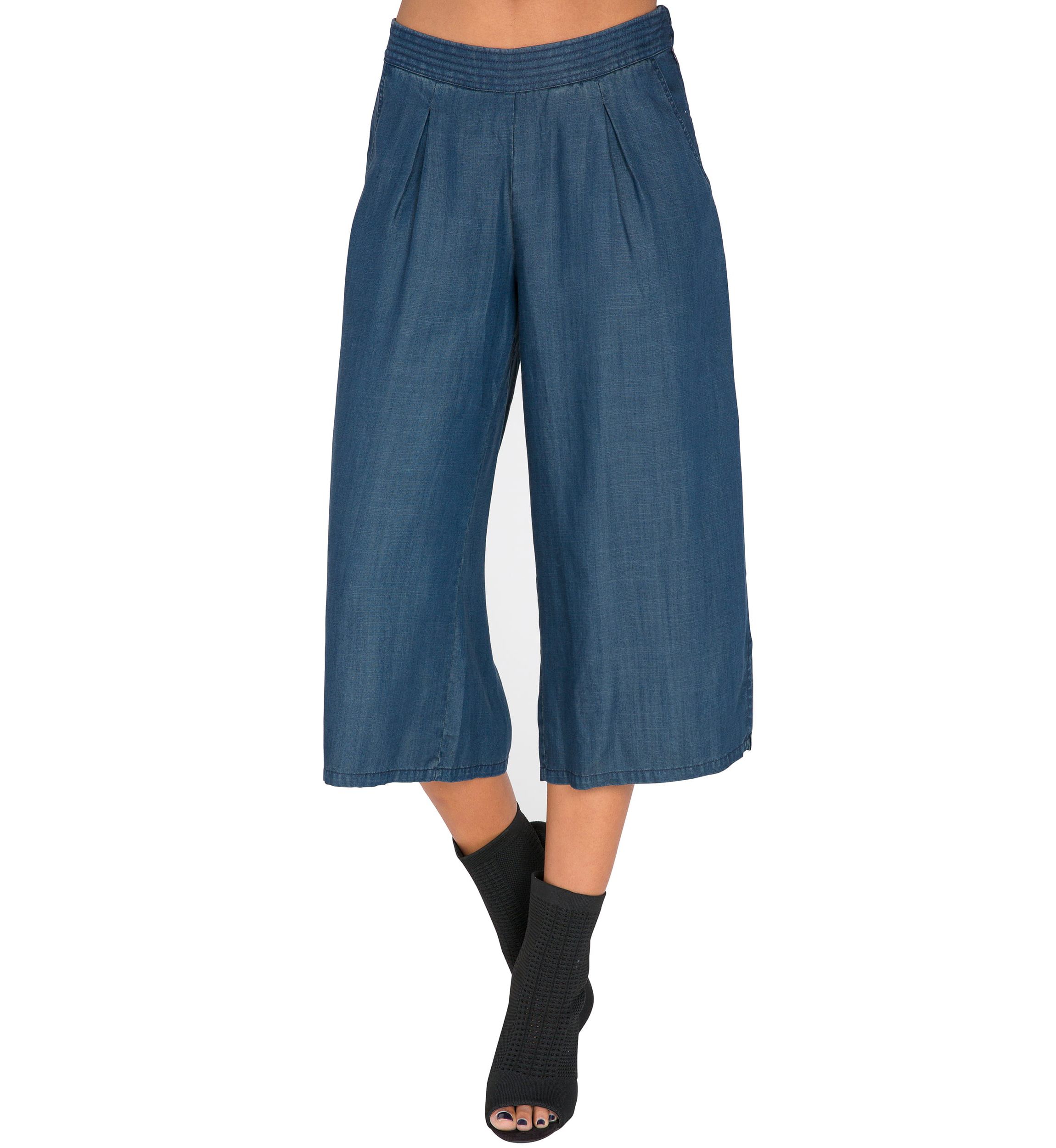 Wide-Leg Cropped Palazzo Pants