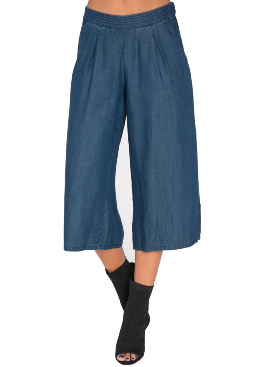 Wide-Leg Cropped Palazzo Pants
