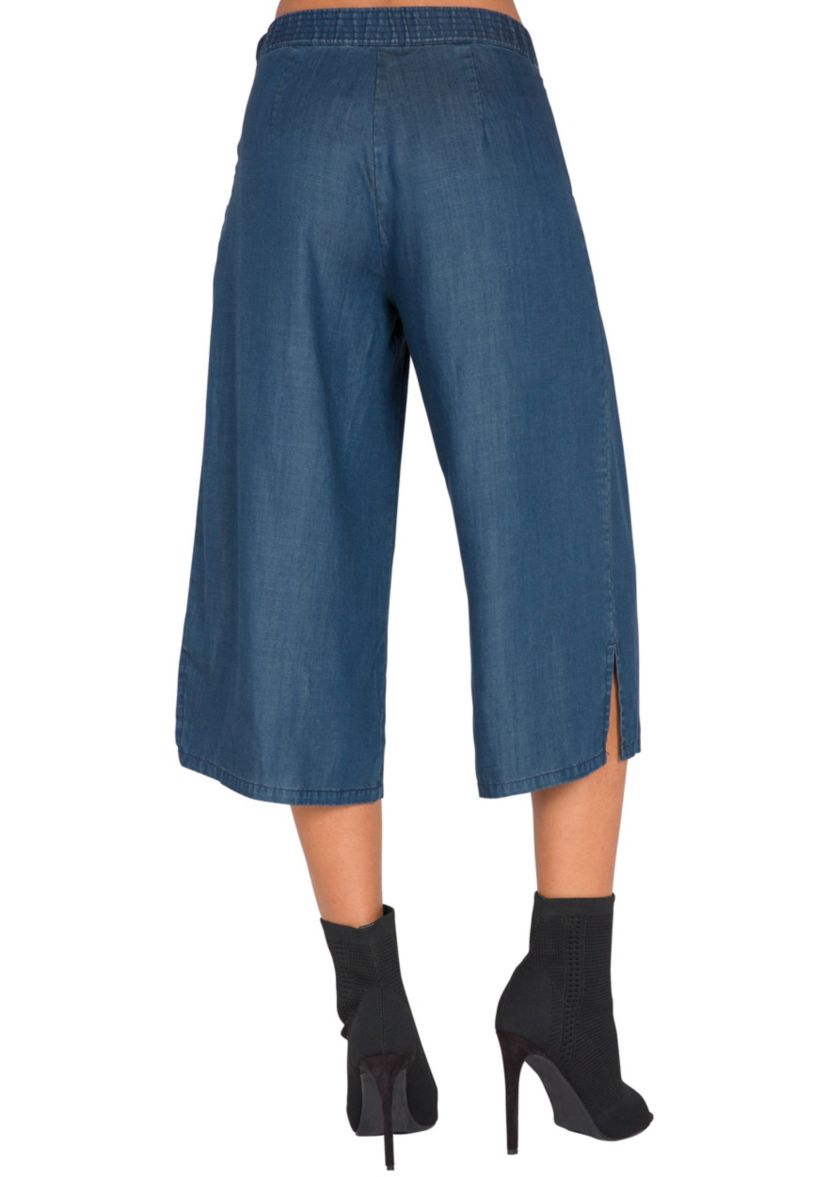 Wide-Leg Cropped Palazzo Pants