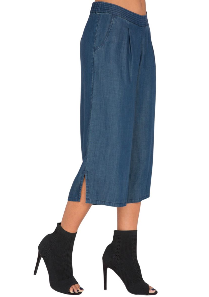 Wide-Leg Cropped Palazzo Pants
