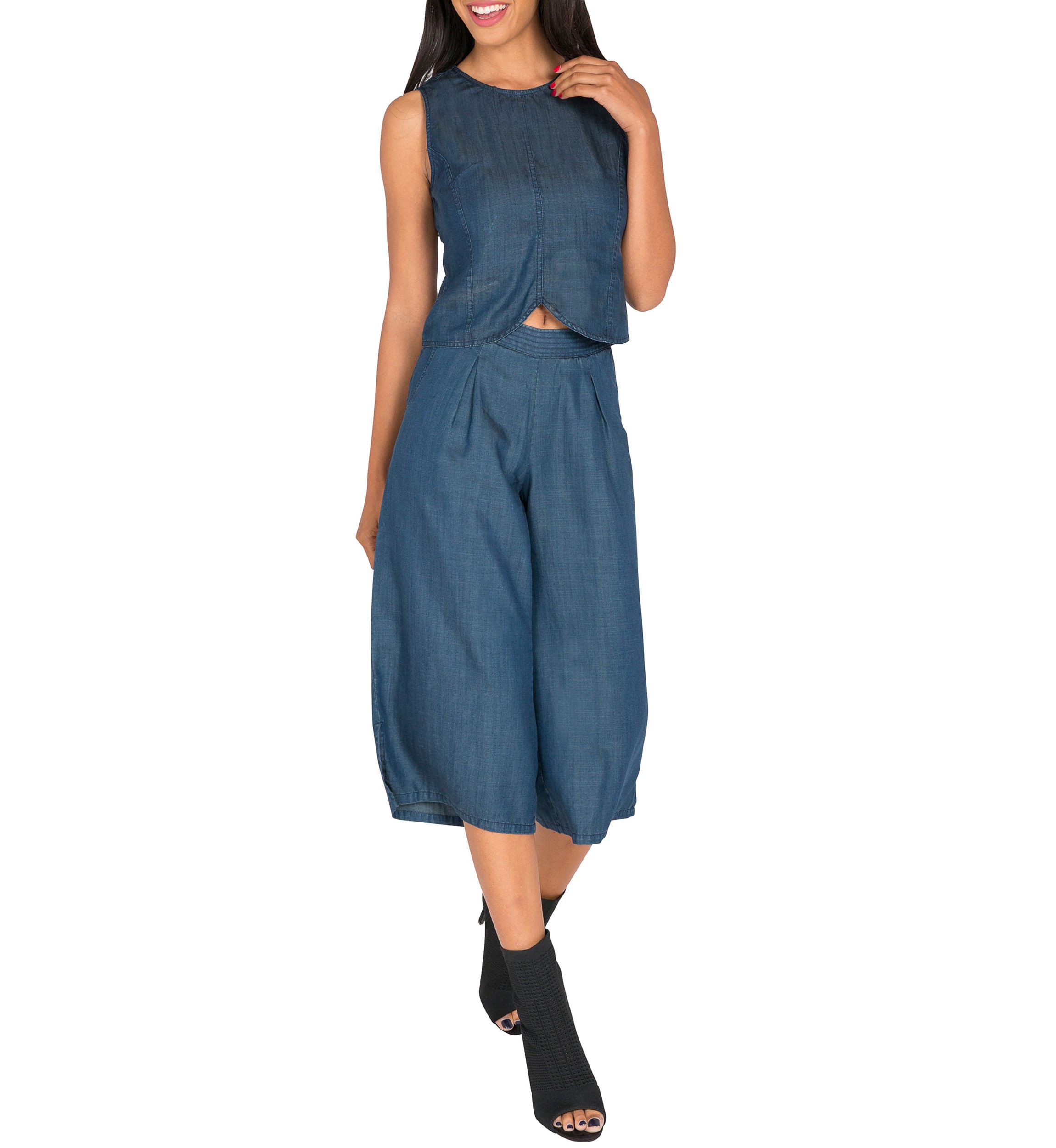 Wide-Leg Cropped Palazzo Pants