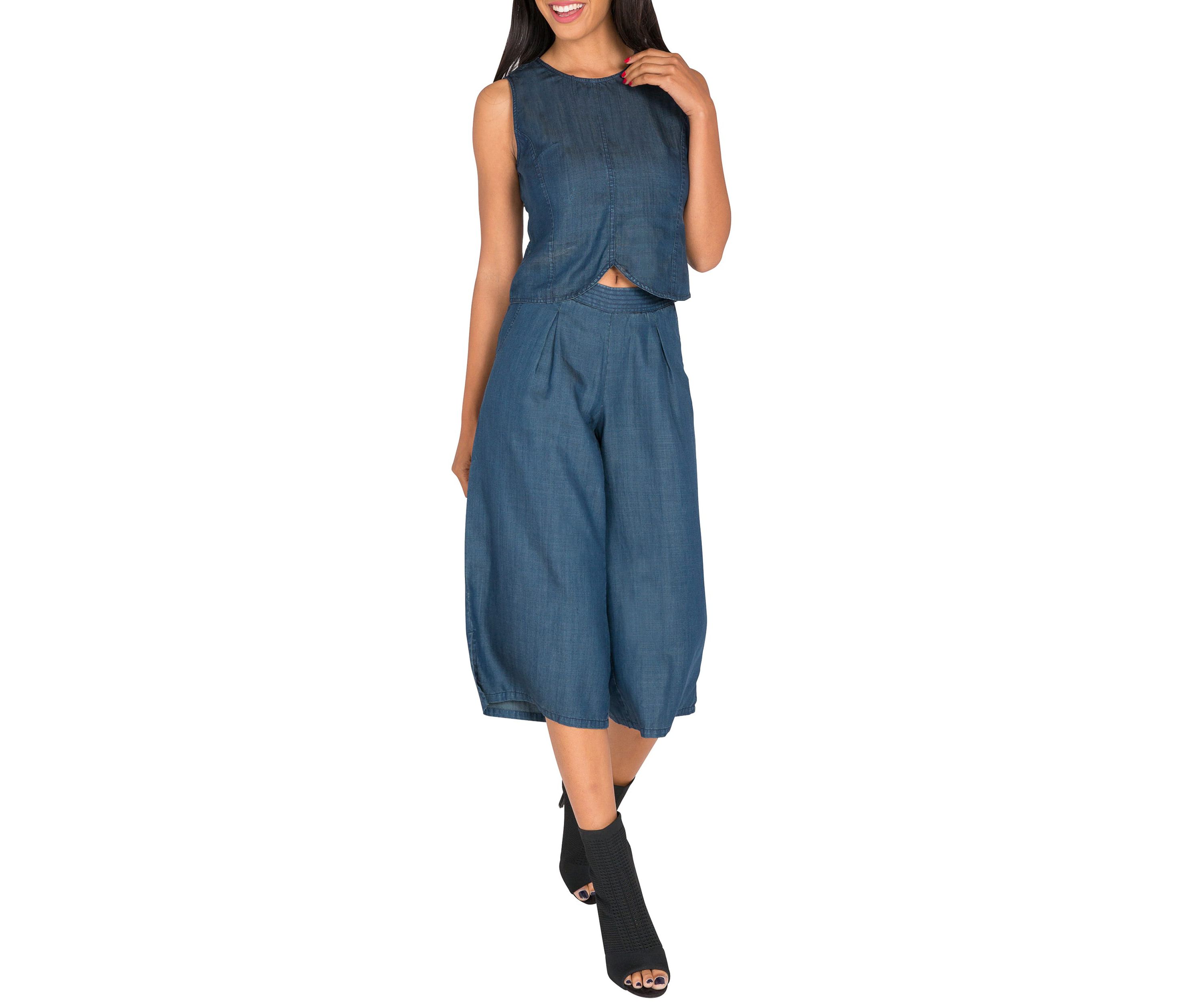 Wide-Leg Cropped Palazzo Pants