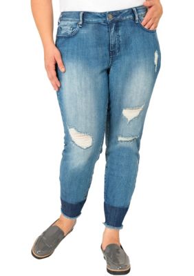 Standards and Practices Women's Plus Size Released Hem Stretch Skinny Jeans