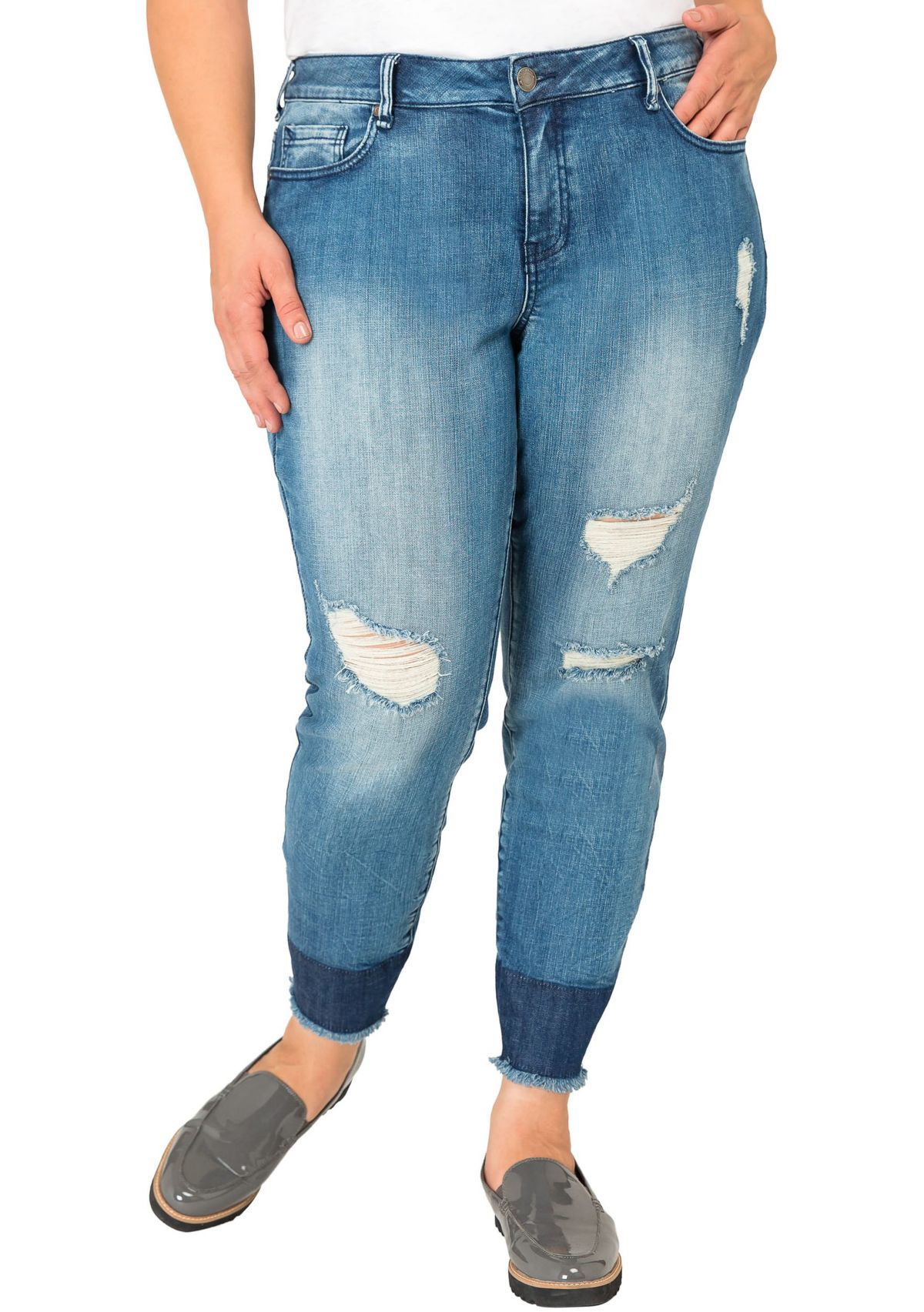 Plus Size Released Hem Stretch Skinny Jeans