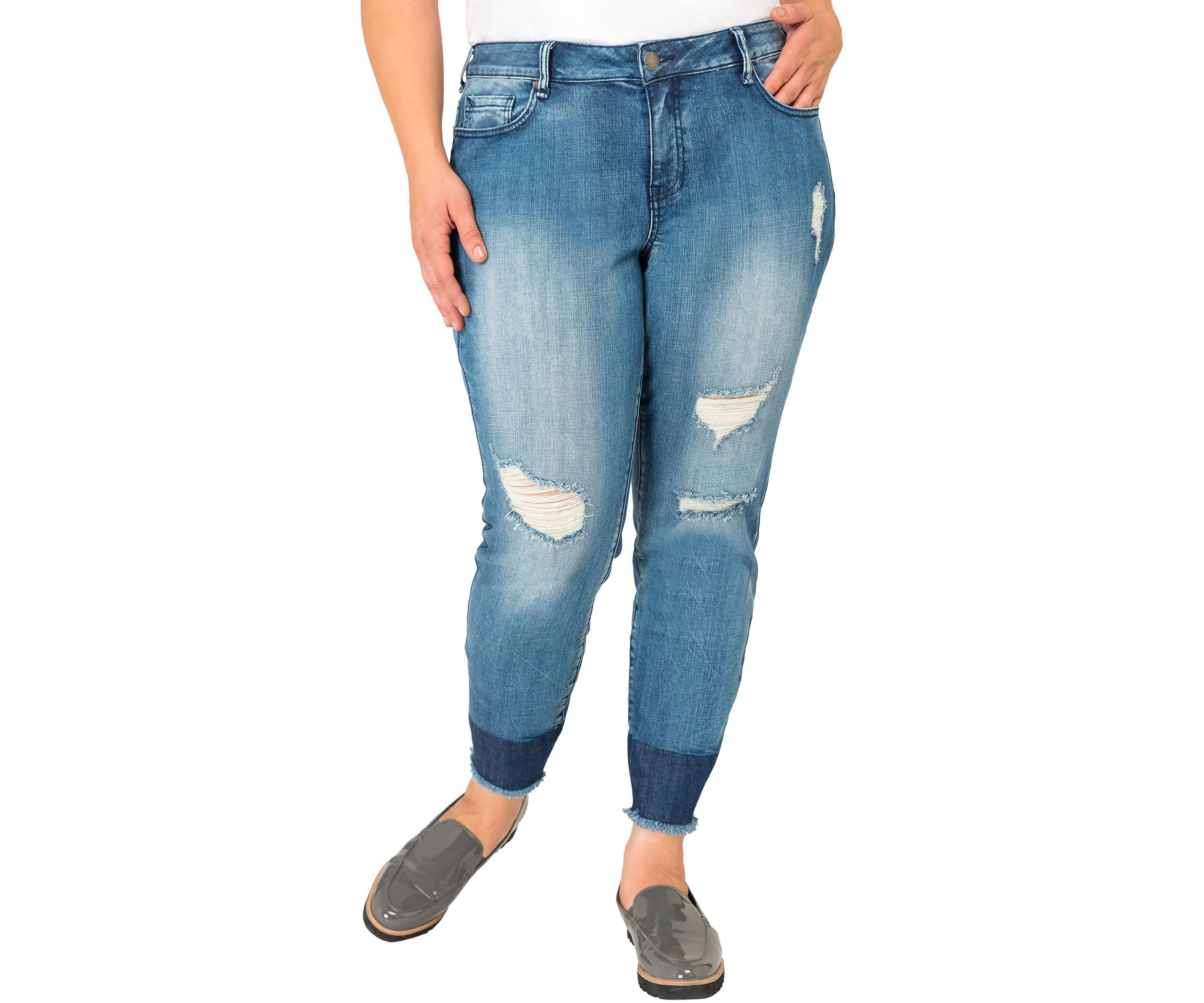 Plus Size Released Hem Stretch Skinny Jeans