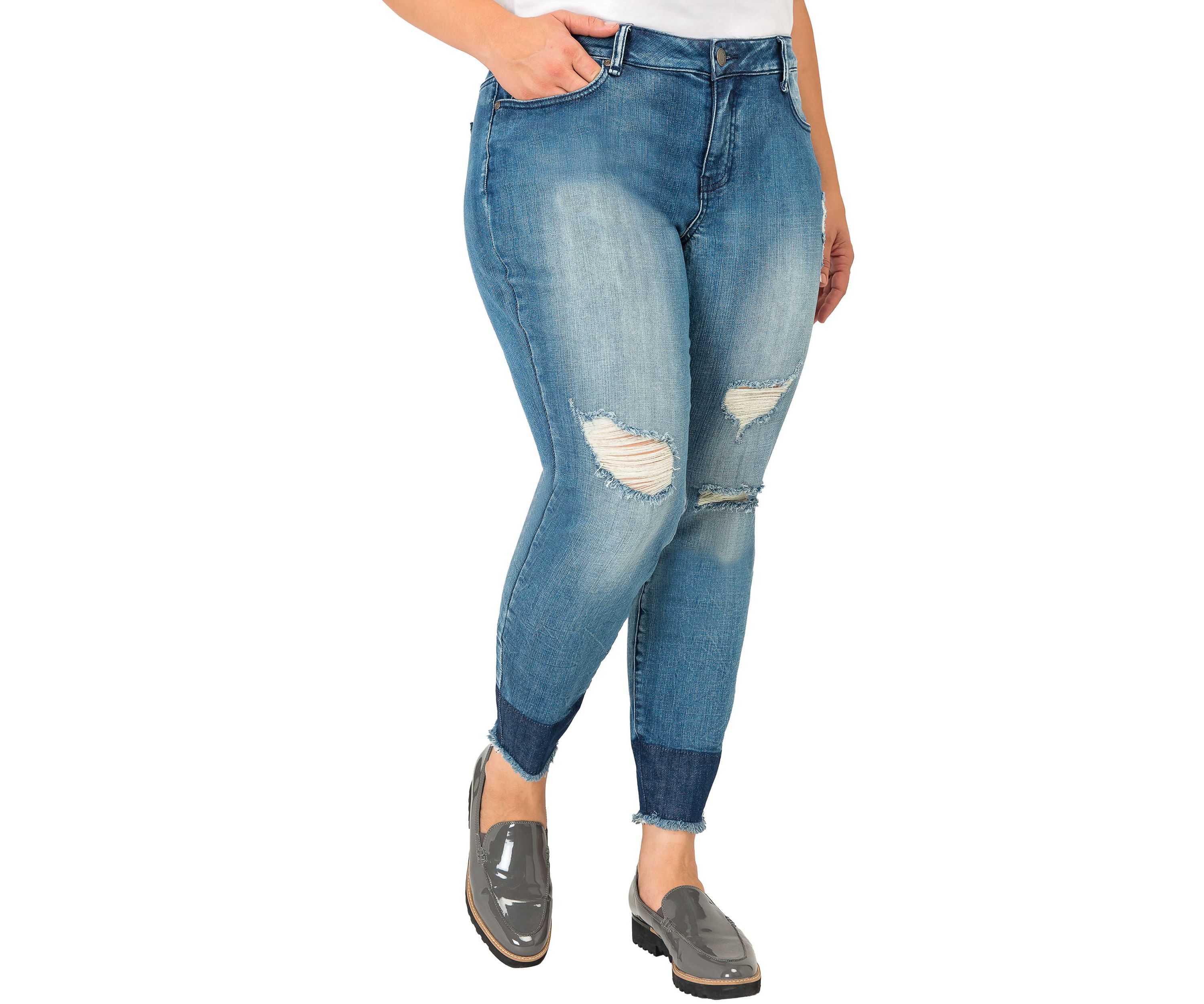 Plus Size Released Hem Stretch Skinny Jeans