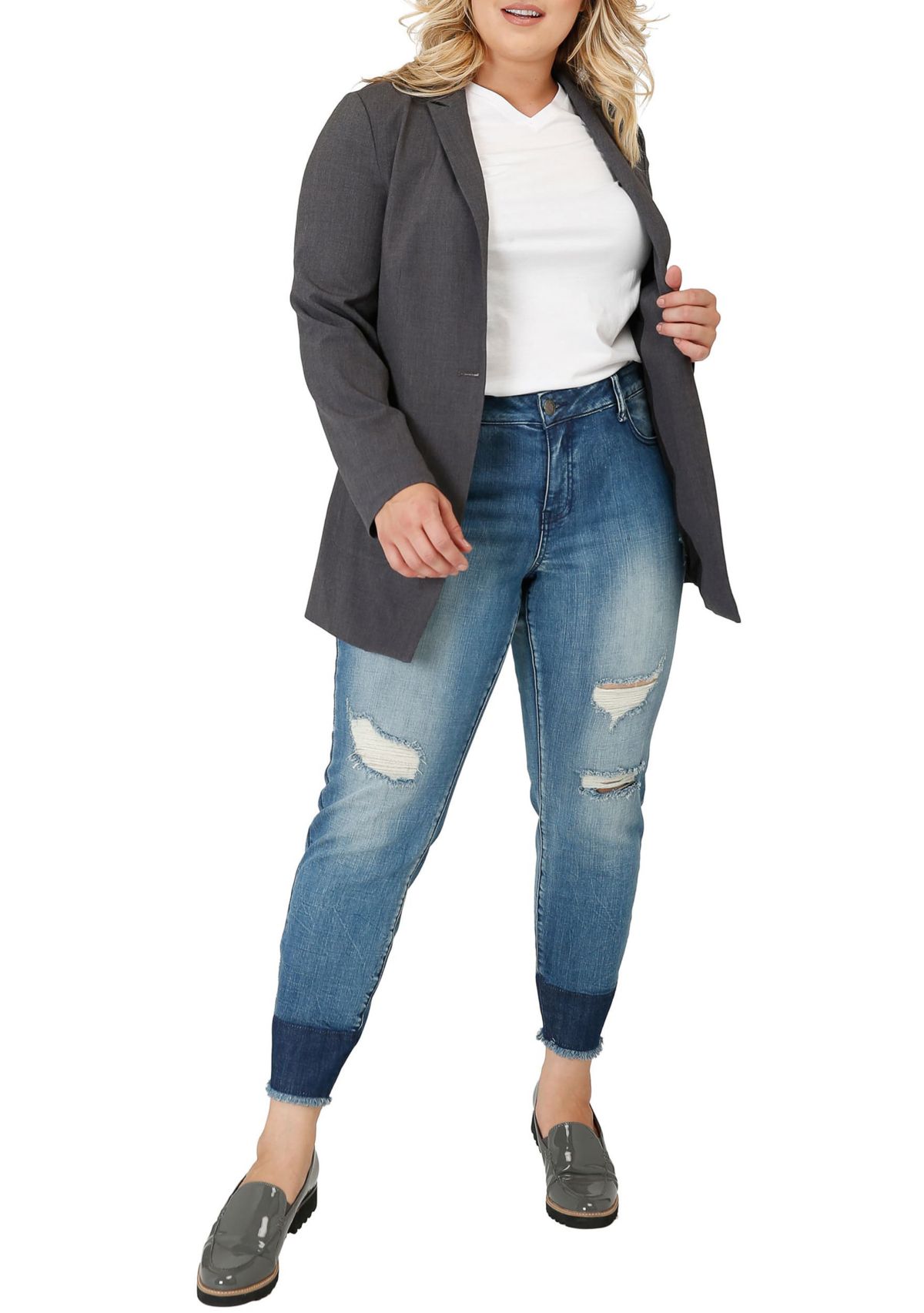 Plus Size Released Hem Stretch Skinny Jeans