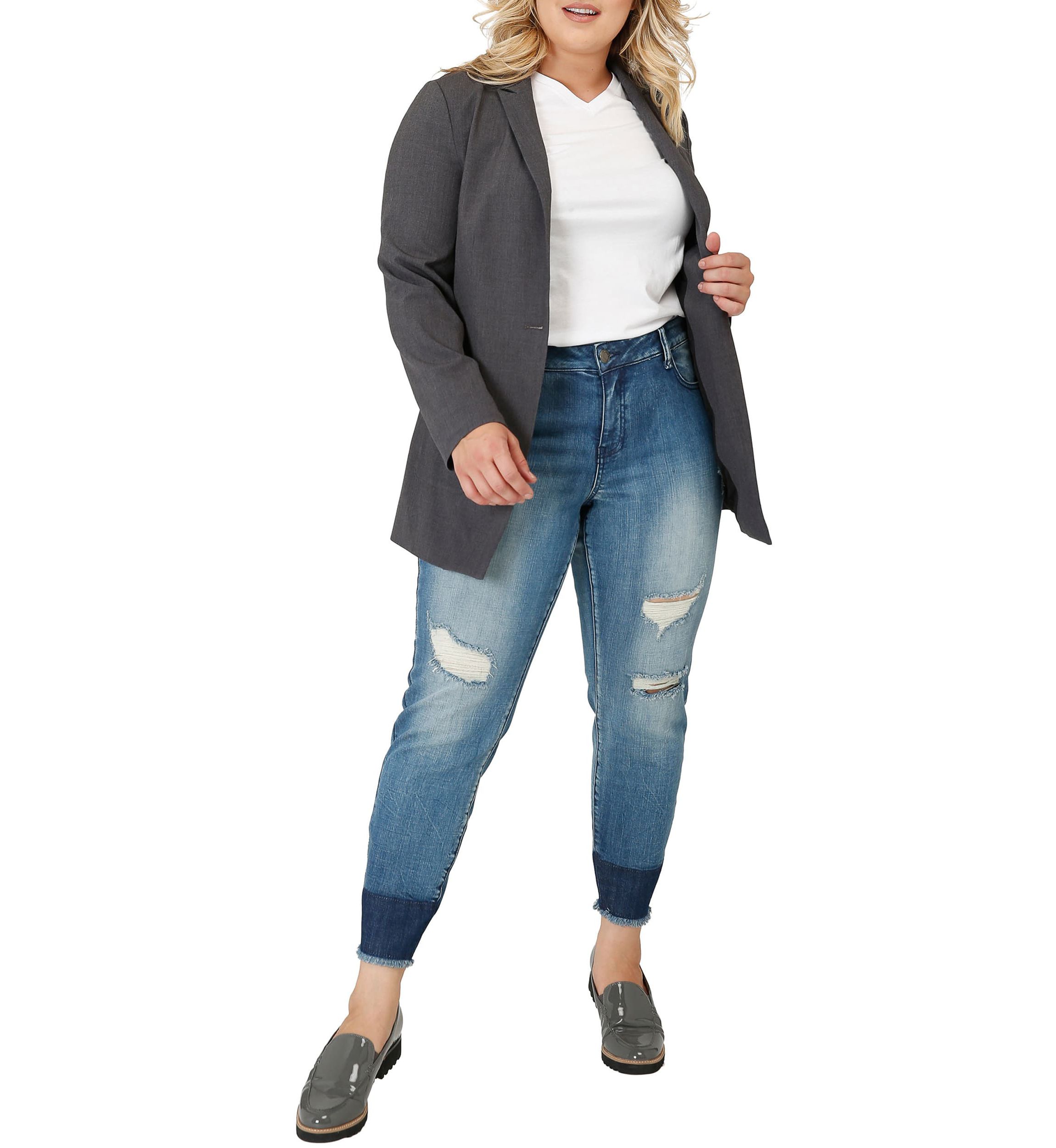 Plus Size Released Hem Stretch Skinny Jeans