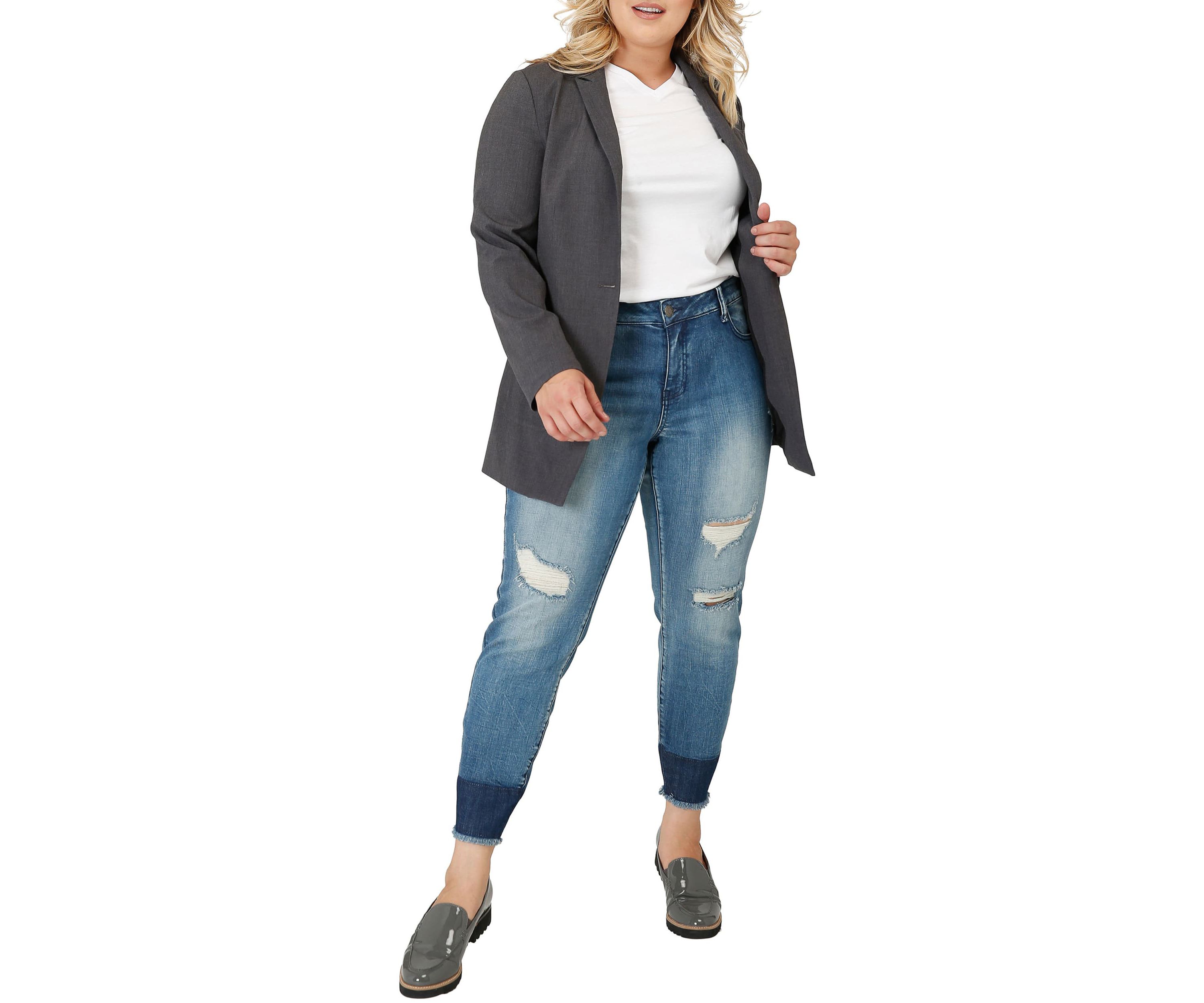 Plus Size Released Hem Stretch Skinny Jeans