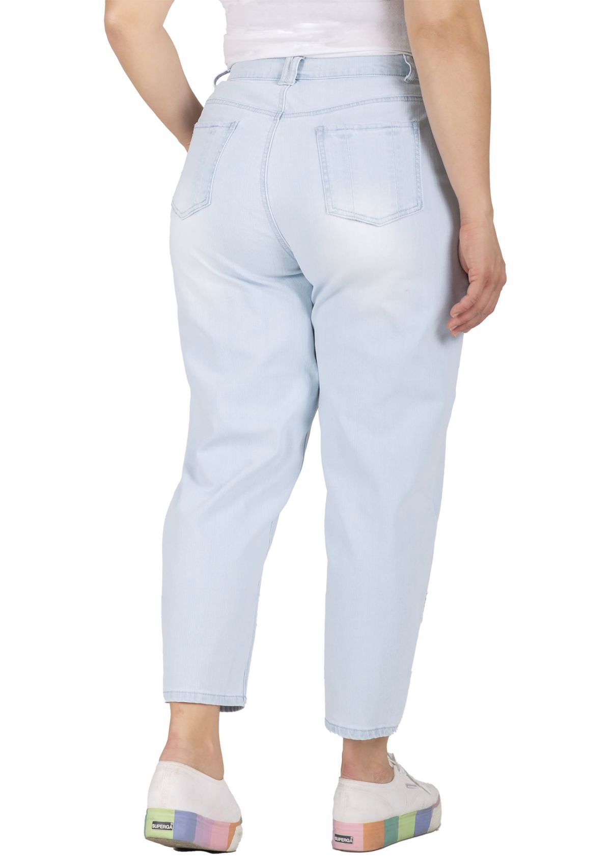 Plus Size High Rise Cropped Ankle Jeans