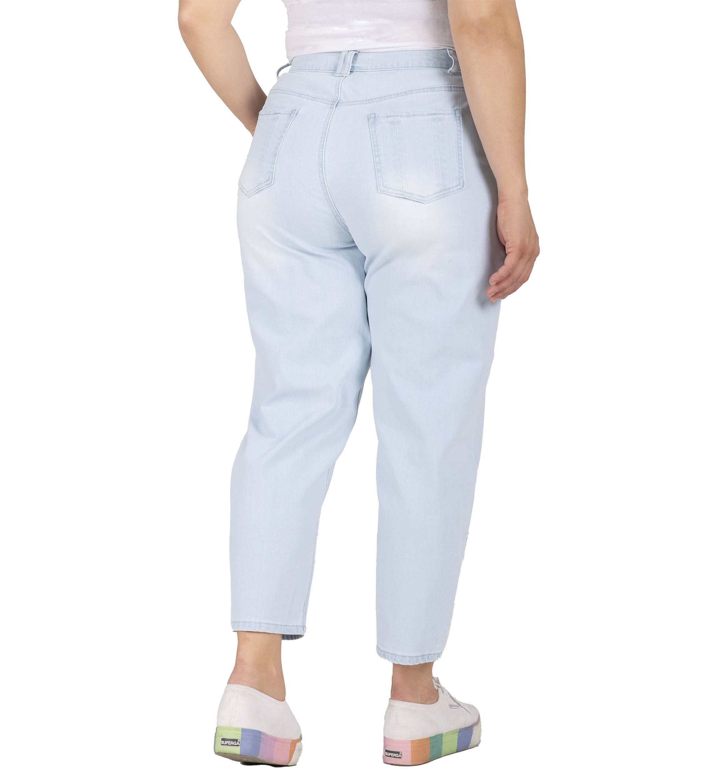 Plus Size High Rise Cropped Ankle Jeans