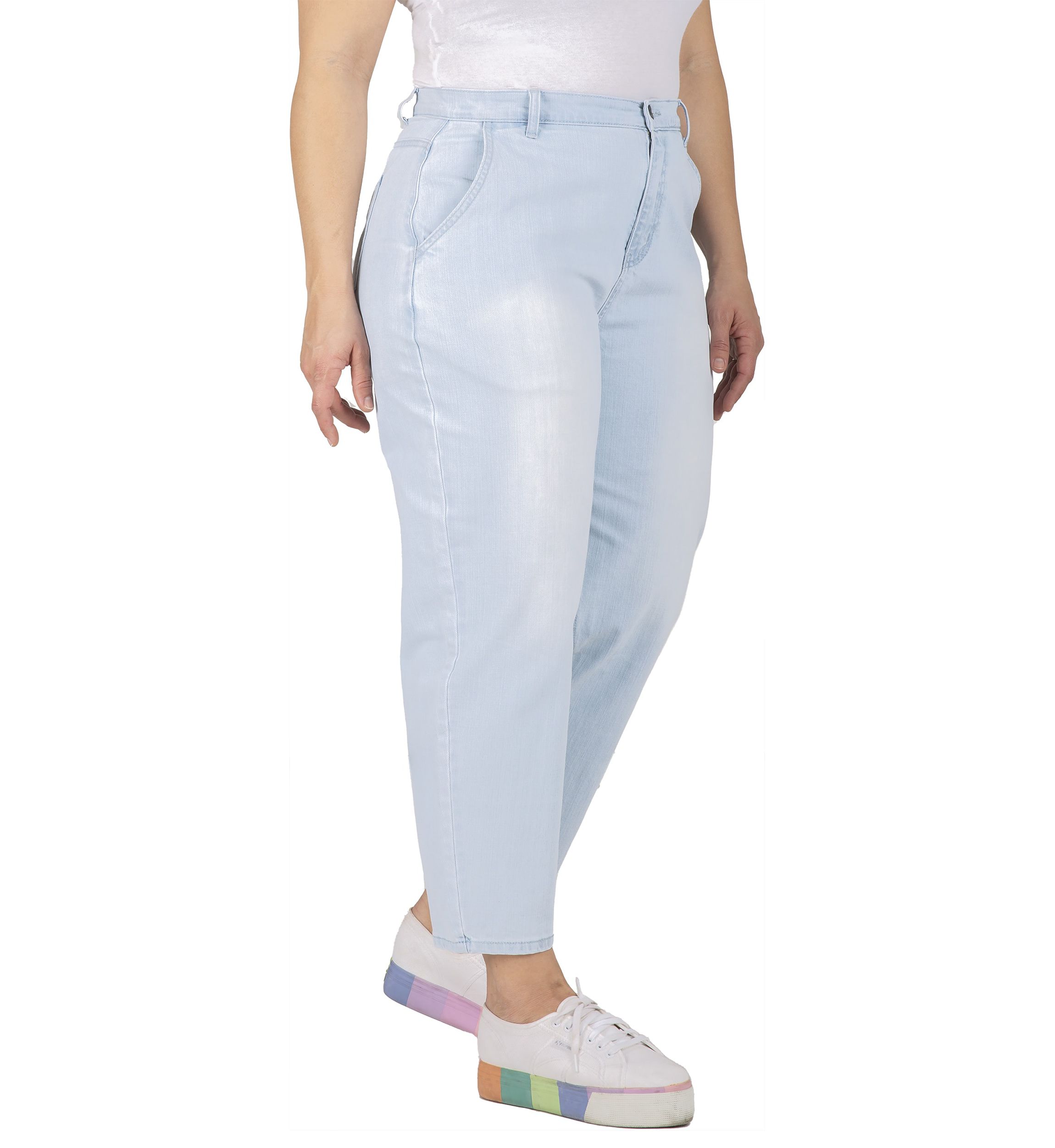 Plus Size High Rise Cropped Ankle Jeans