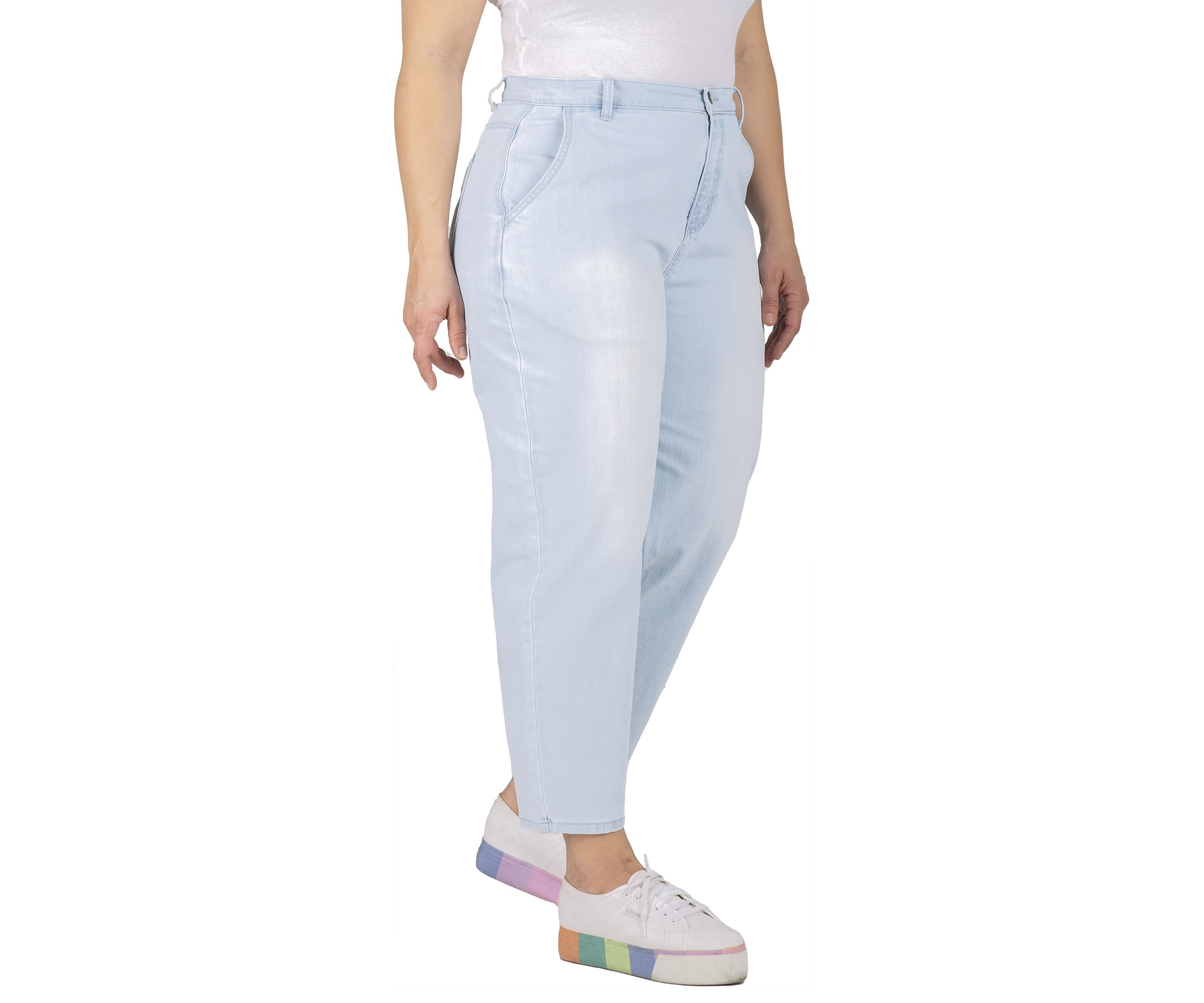 Plus Size High Rise Cropped Ankle Jeans