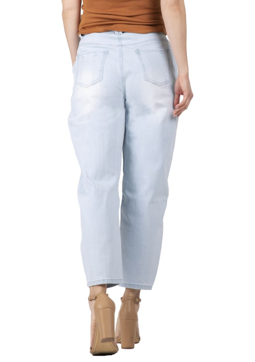High Rise Easy Fit Cropped Ankle Jeans