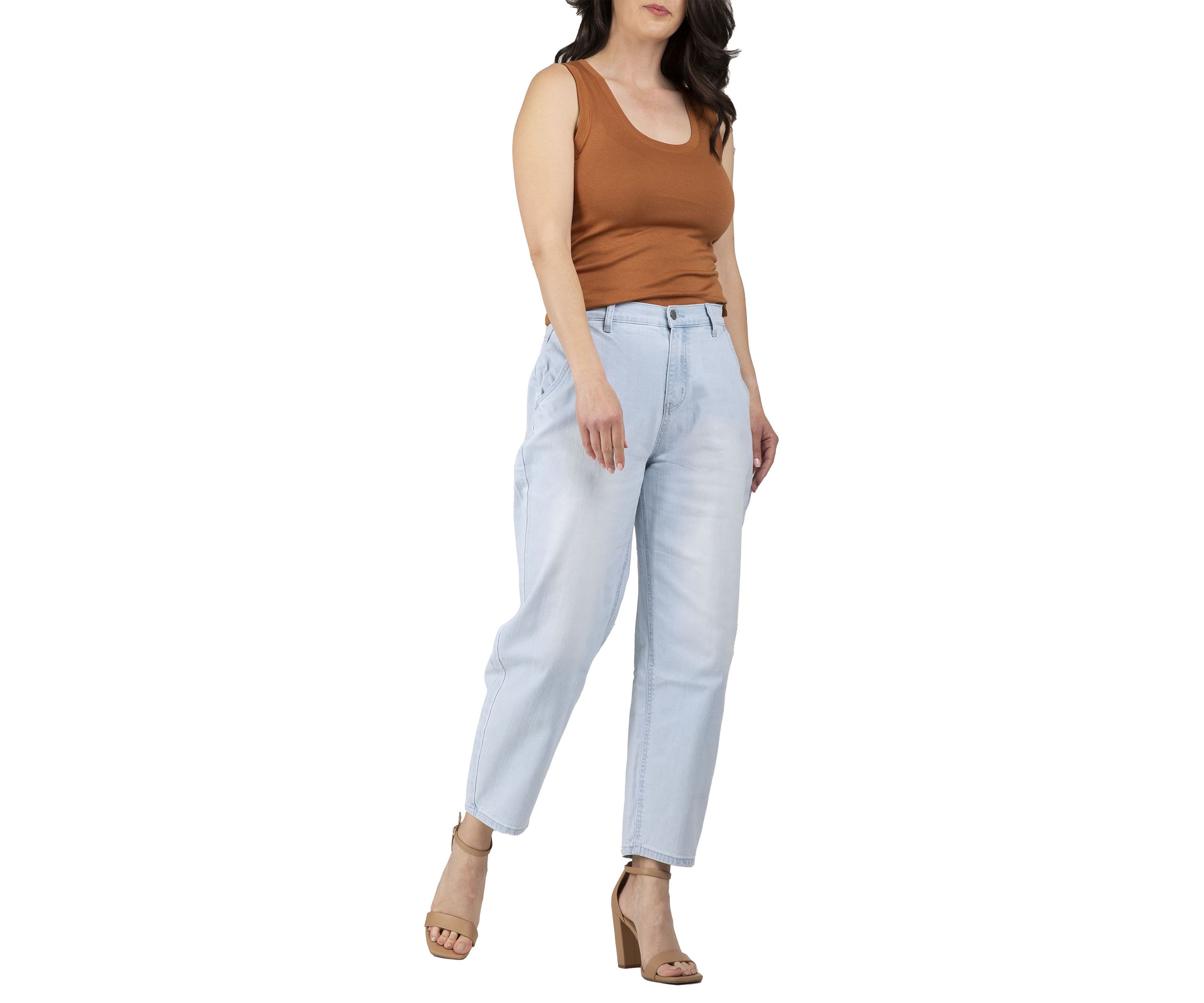 High Rise Easy Fit Cropped Ankle Jeans