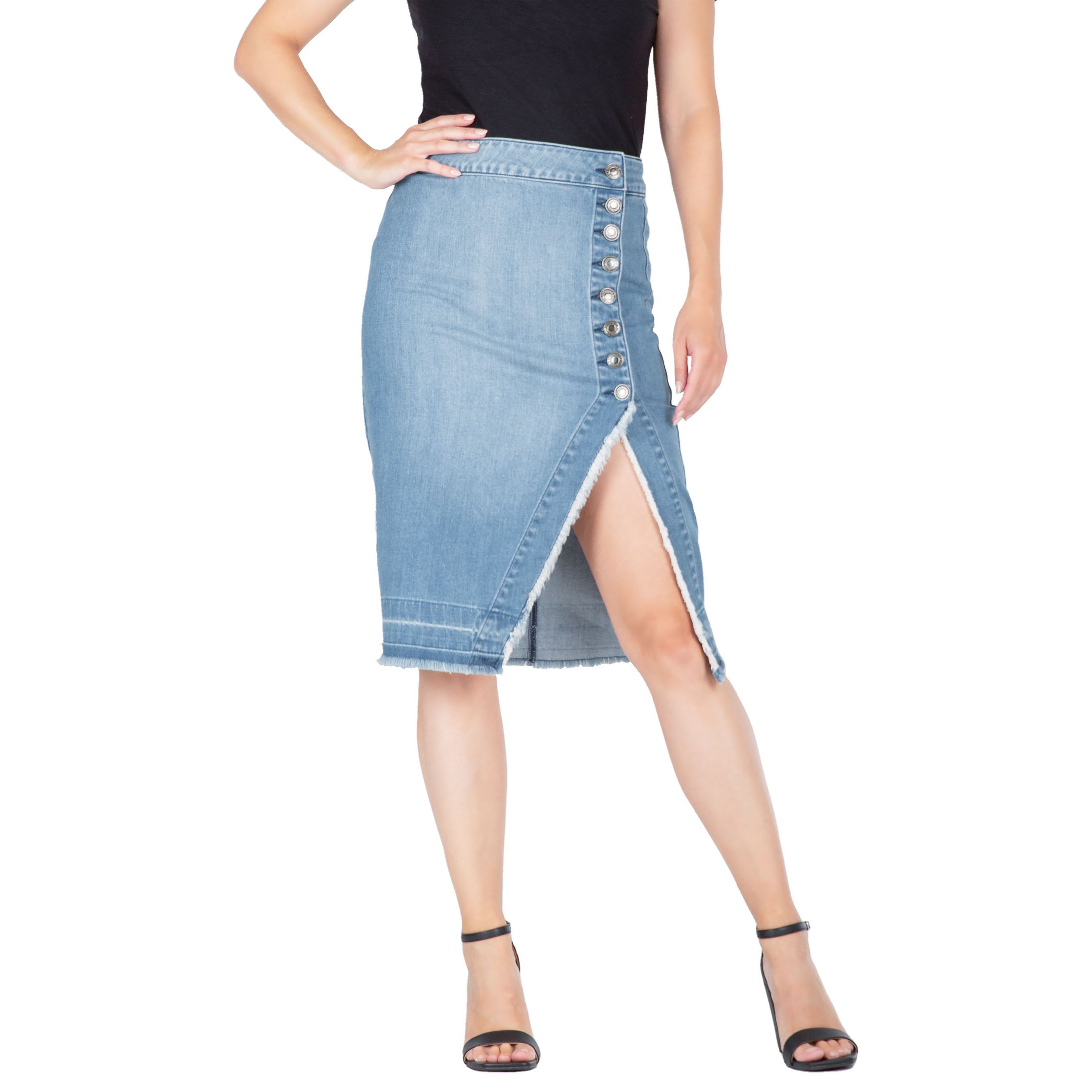 ButtonUp Slit Skirt
