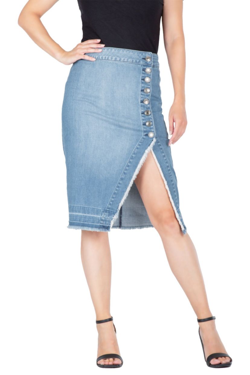 ButtonUp Slit Skirt