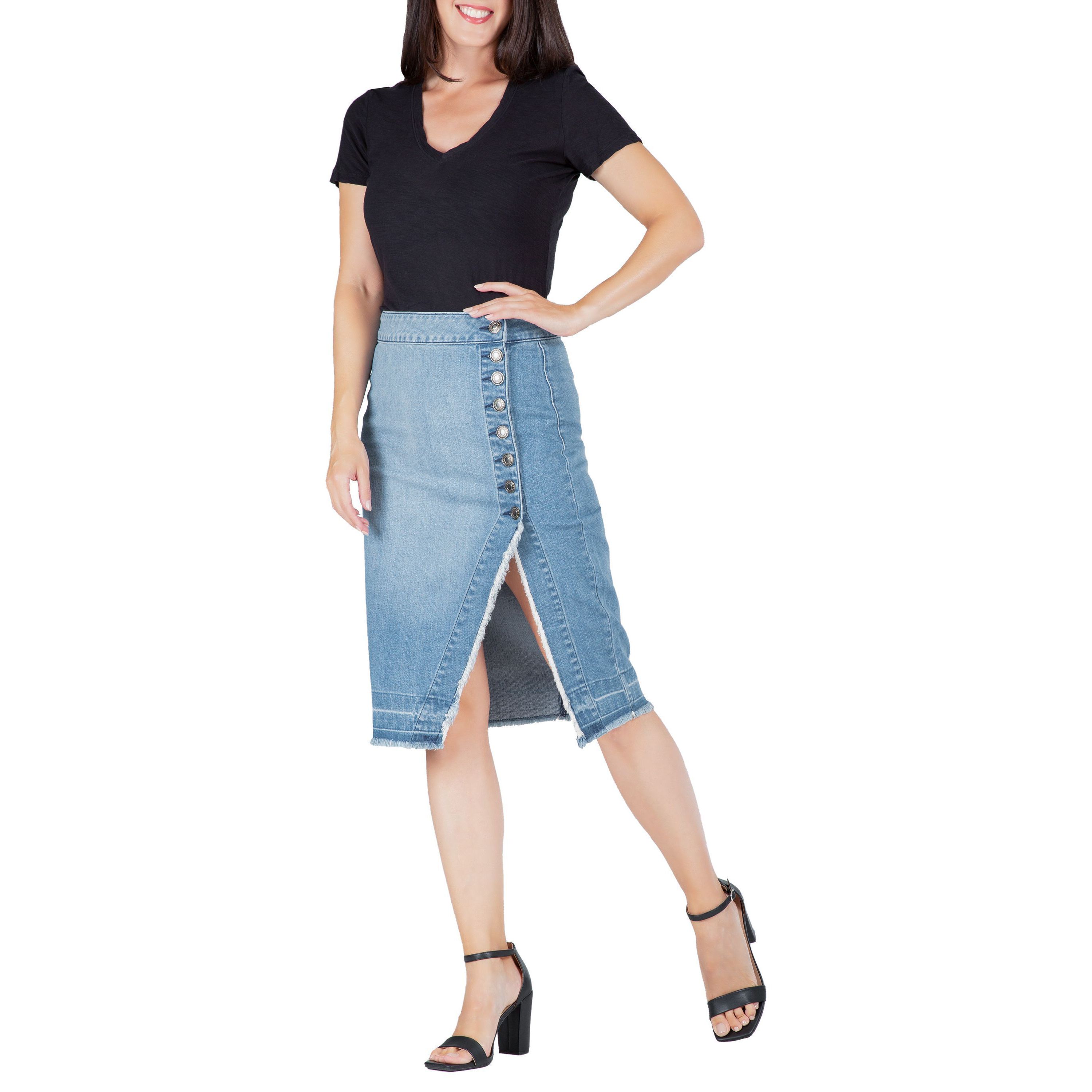 ButtonUp Slit Skirt
