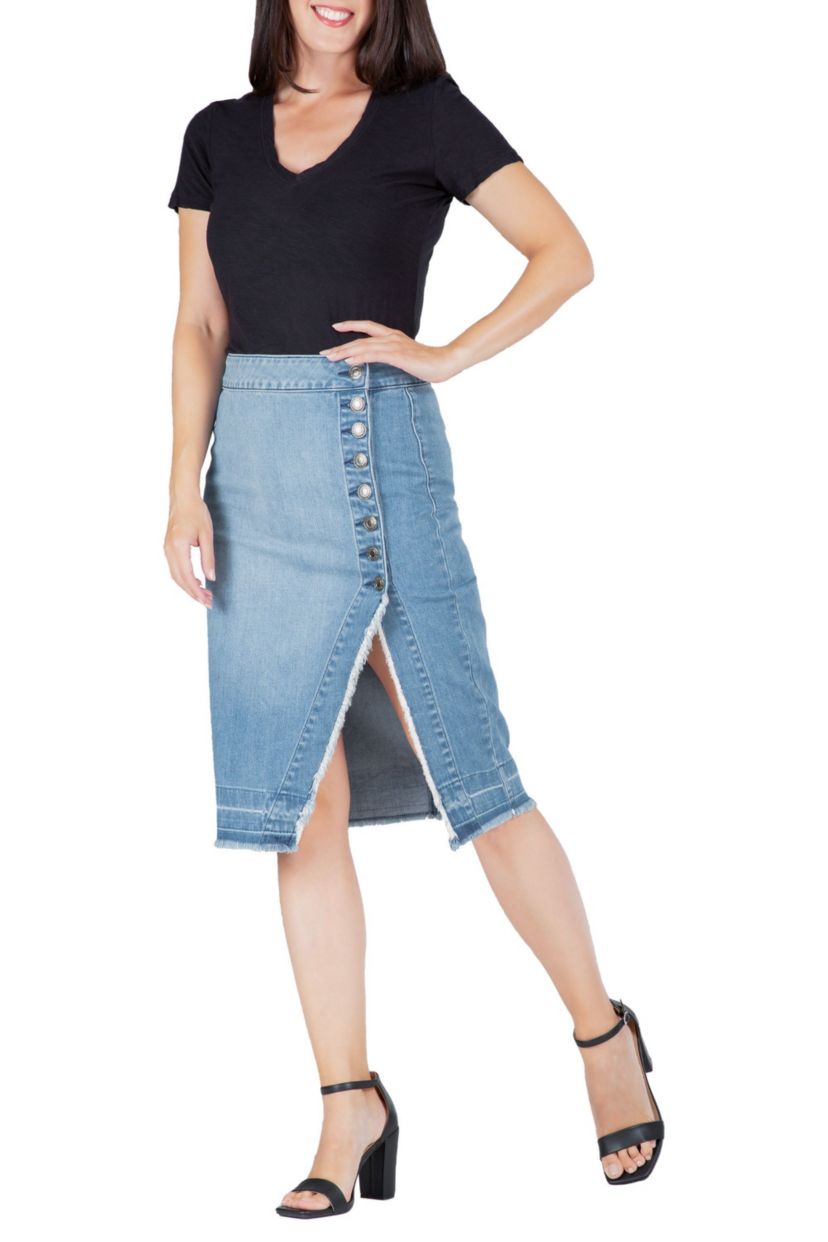 ButtonUp Slit Skirt