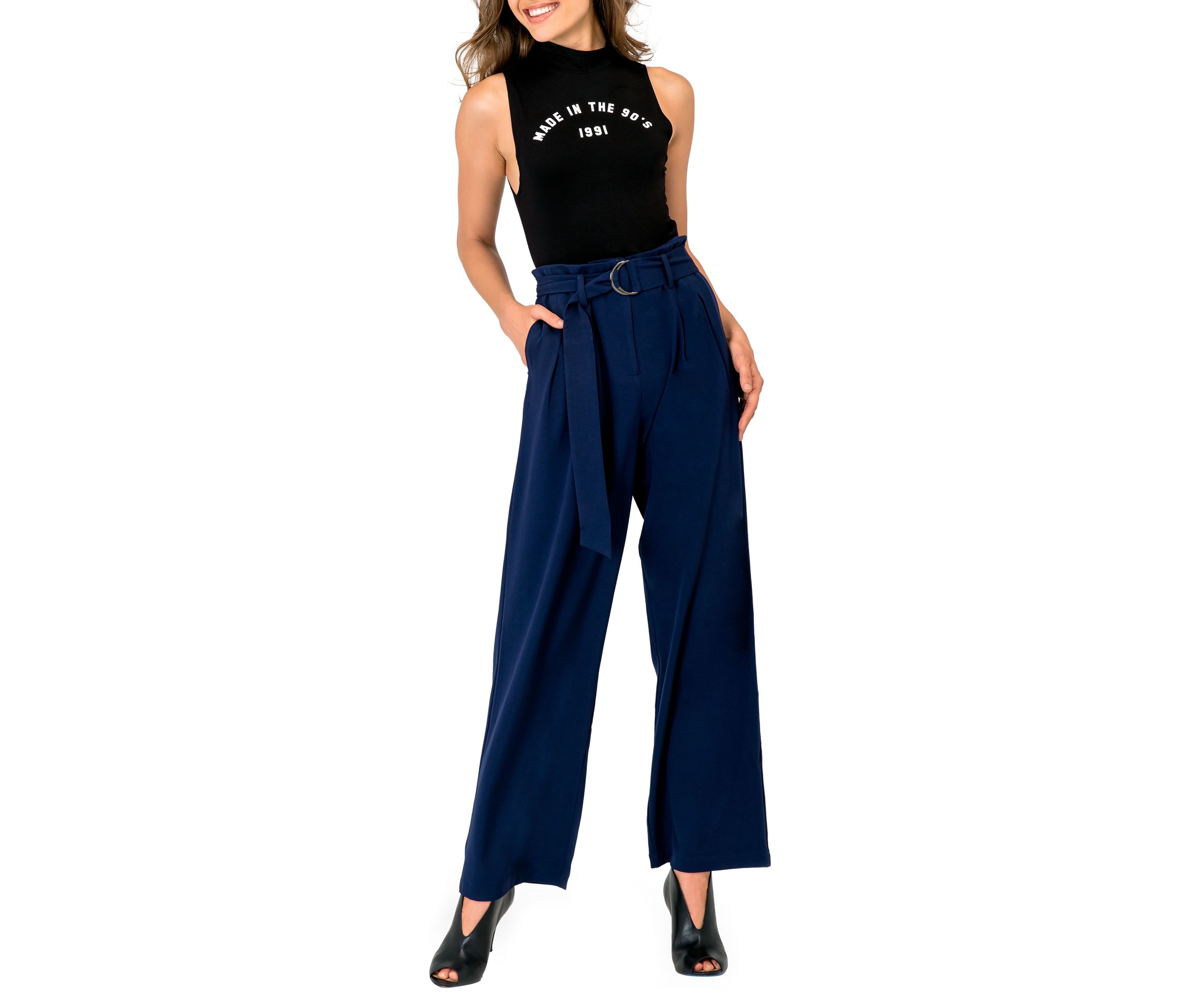 Francesca D-Ring Belted Pants