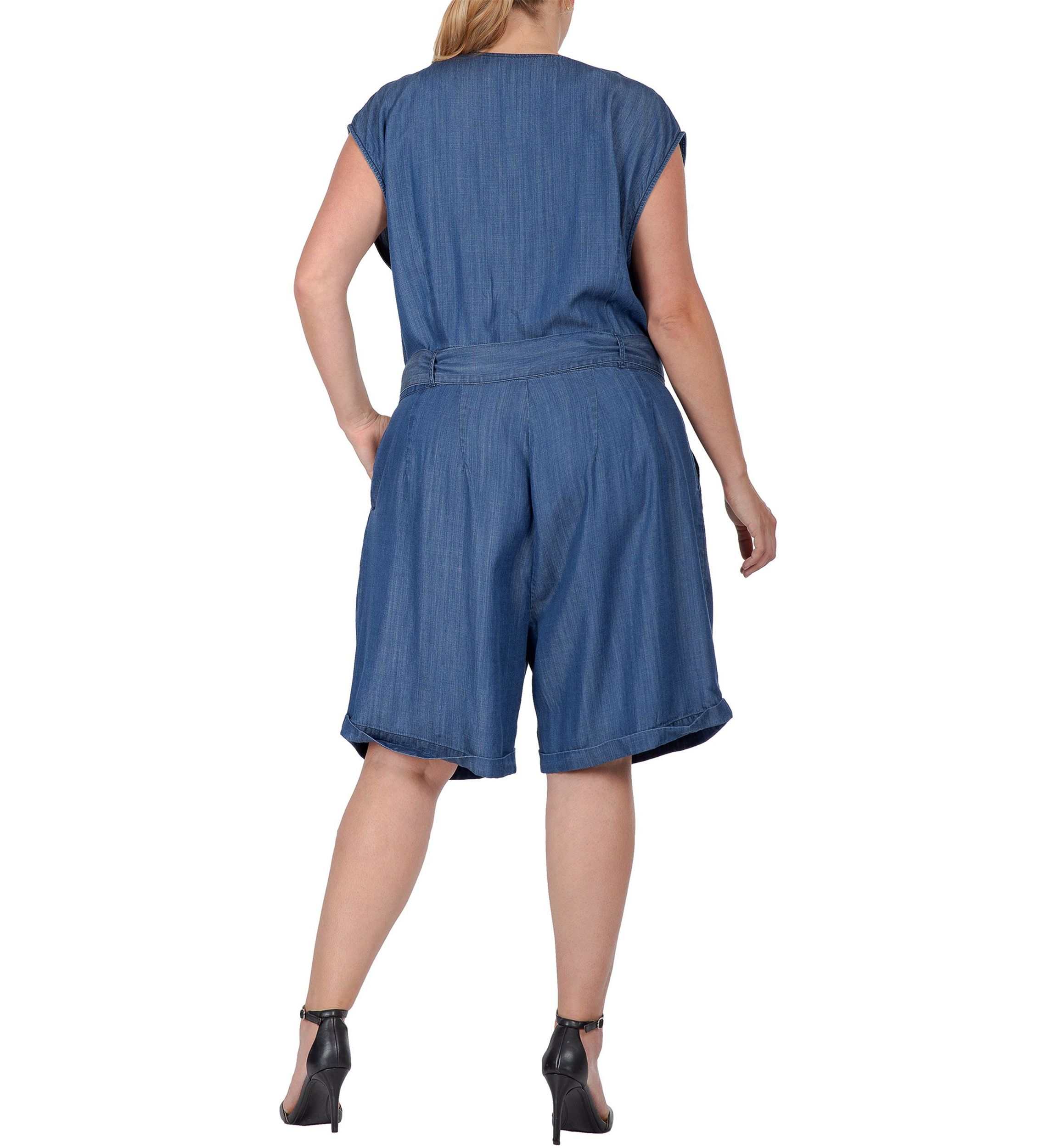 Women Plus Size Cap Sleeve V-neck Front Tie Romper