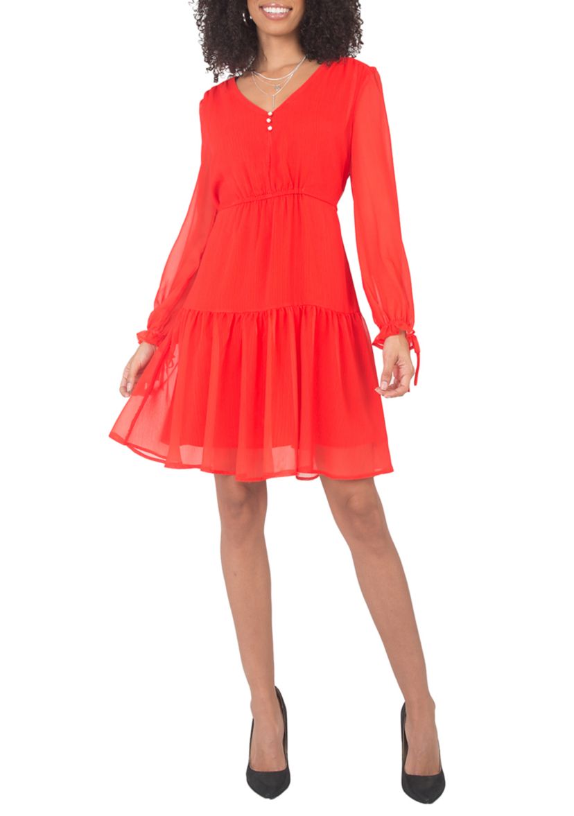 Womens Printed Prairie Tiered Dress