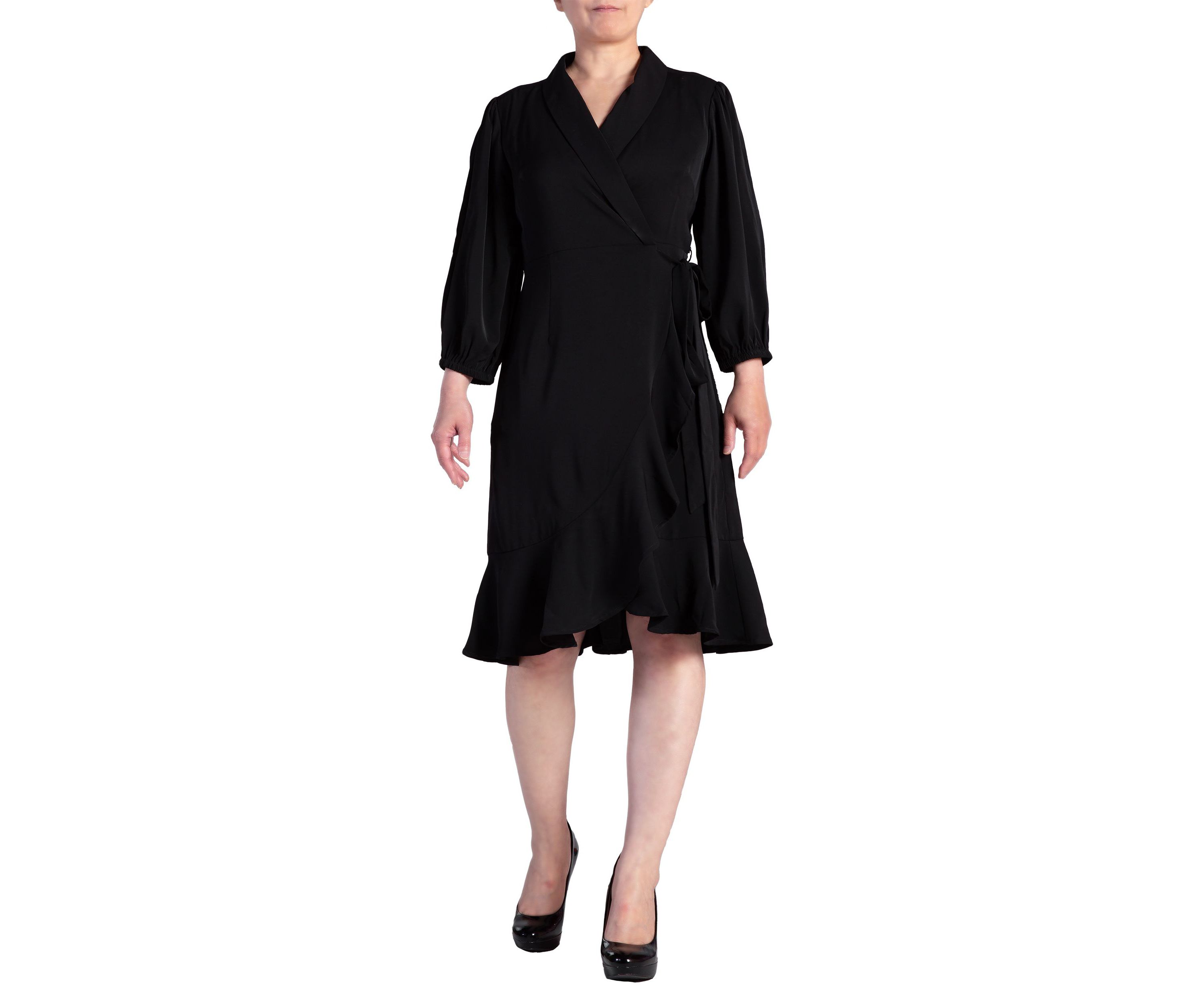 Ruffle Wrap Midi Dress