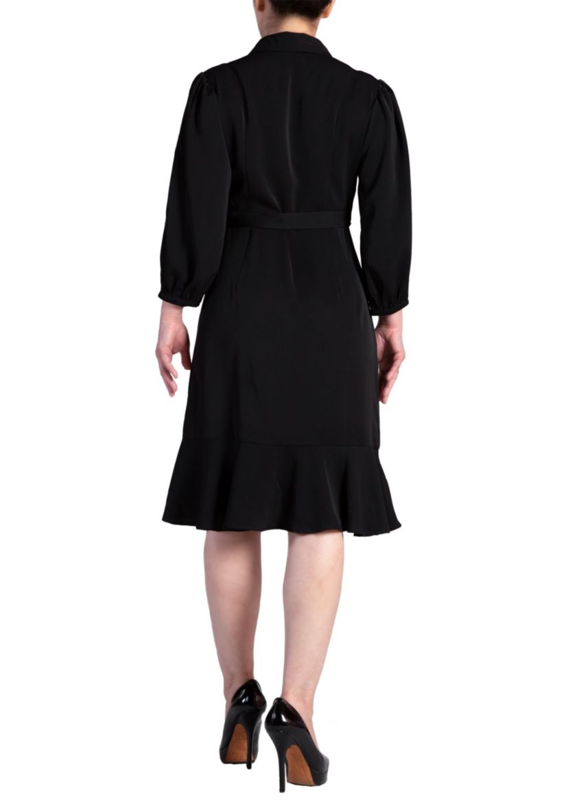 Ruffle Wrap Midi Dress