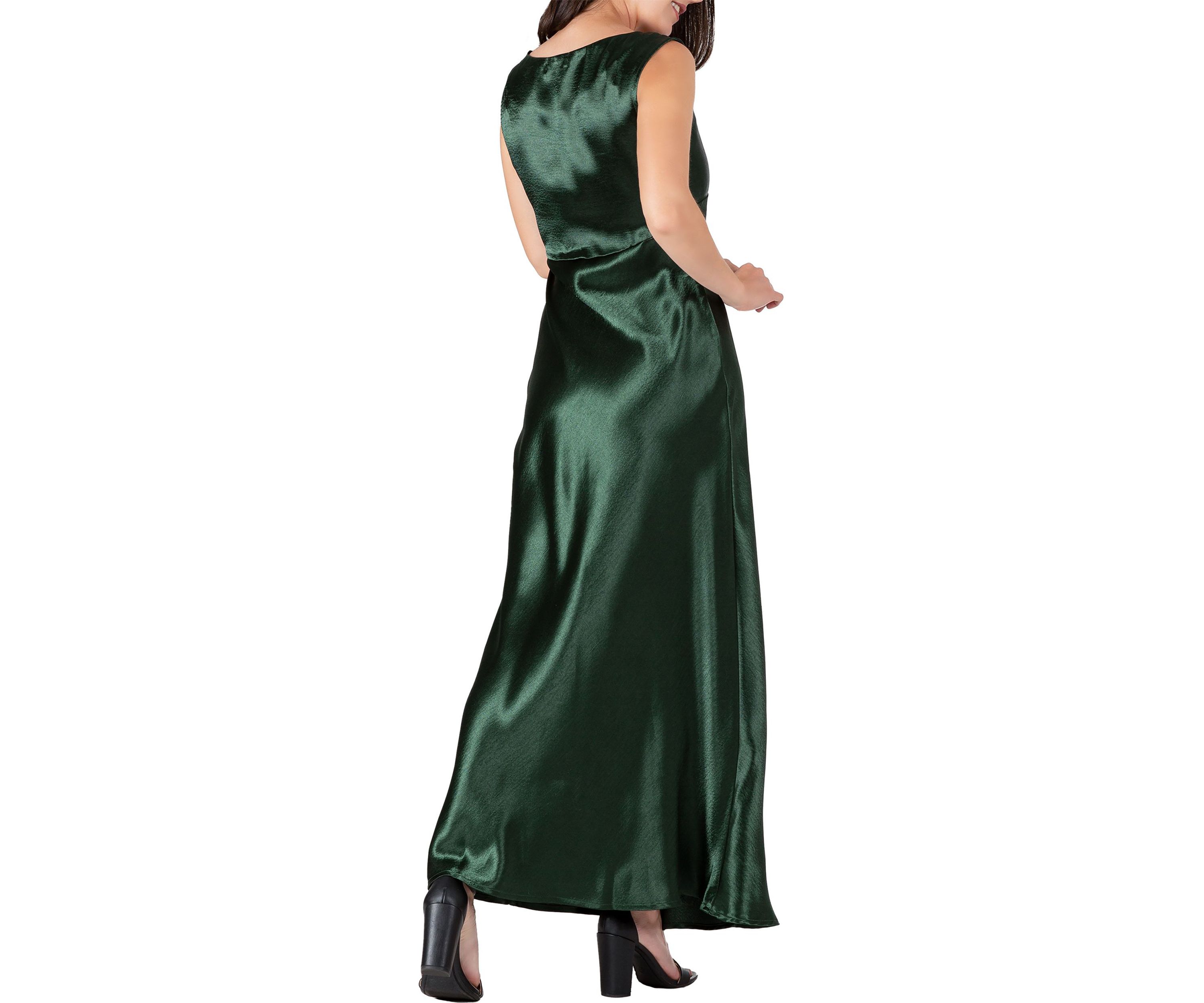 Womens Cowl Neck A-line Sleeveless Maxi Dress