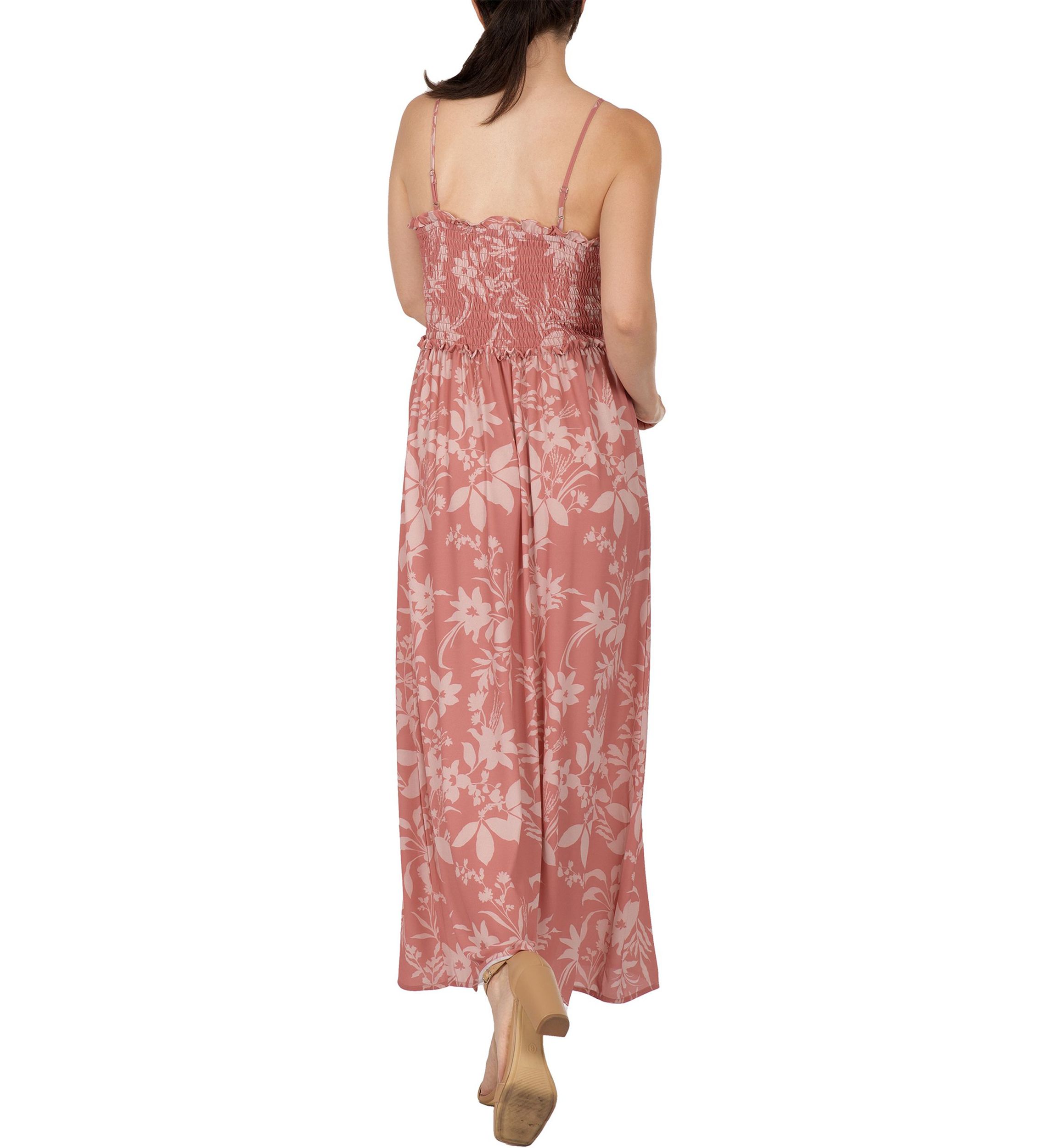 Women Spaghetti Strap Smocked Bodice Maxi Dress