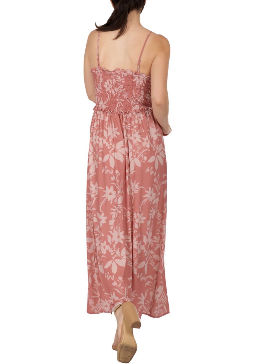 Women Spaghetti Strap Smocked Bodice Maxi Dress