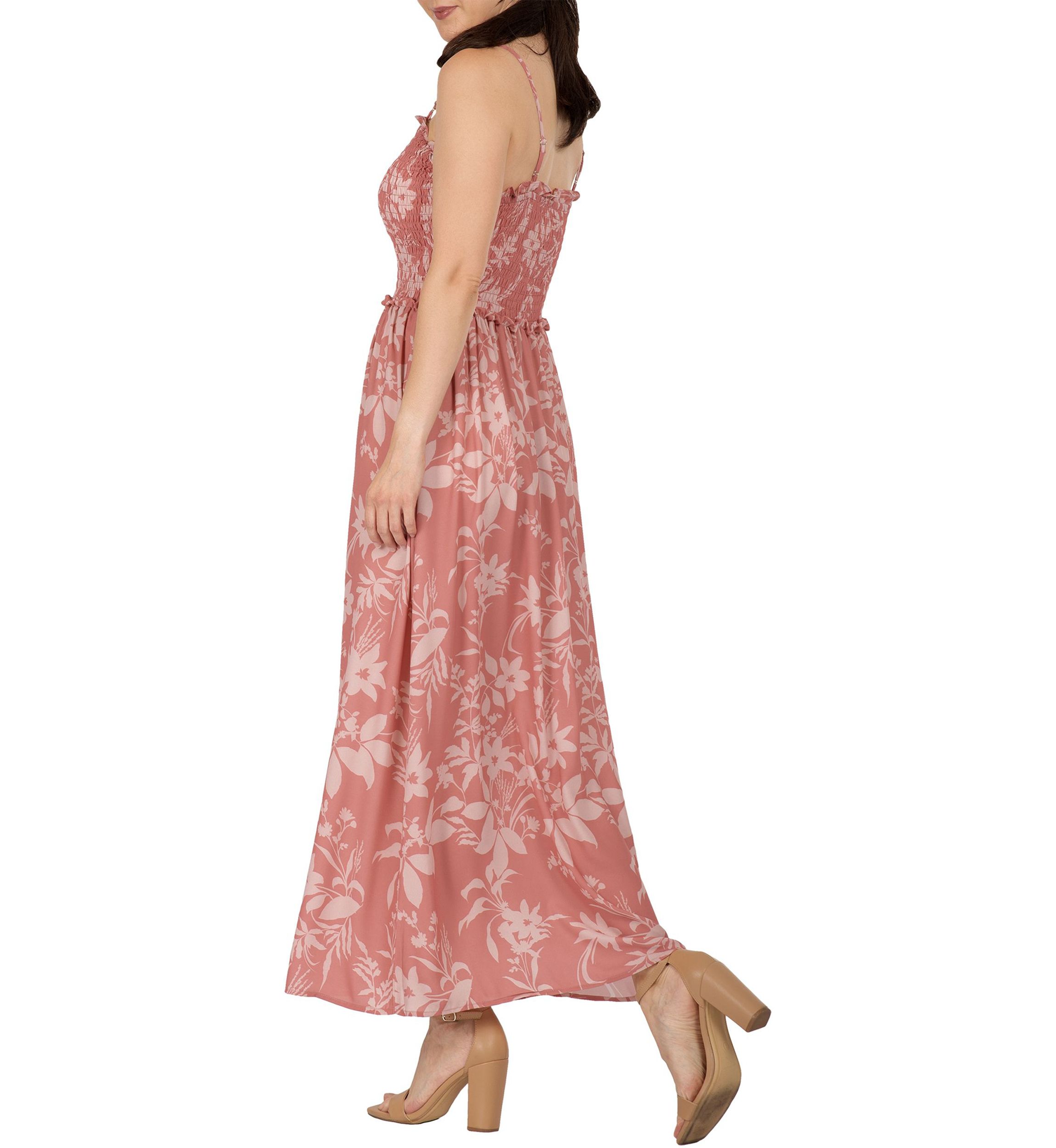 Women Spaghetti Strap Smocked Bodice Maxi Dress