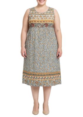 Standards and Practices Women's Floral Print Midi Dress, 1X