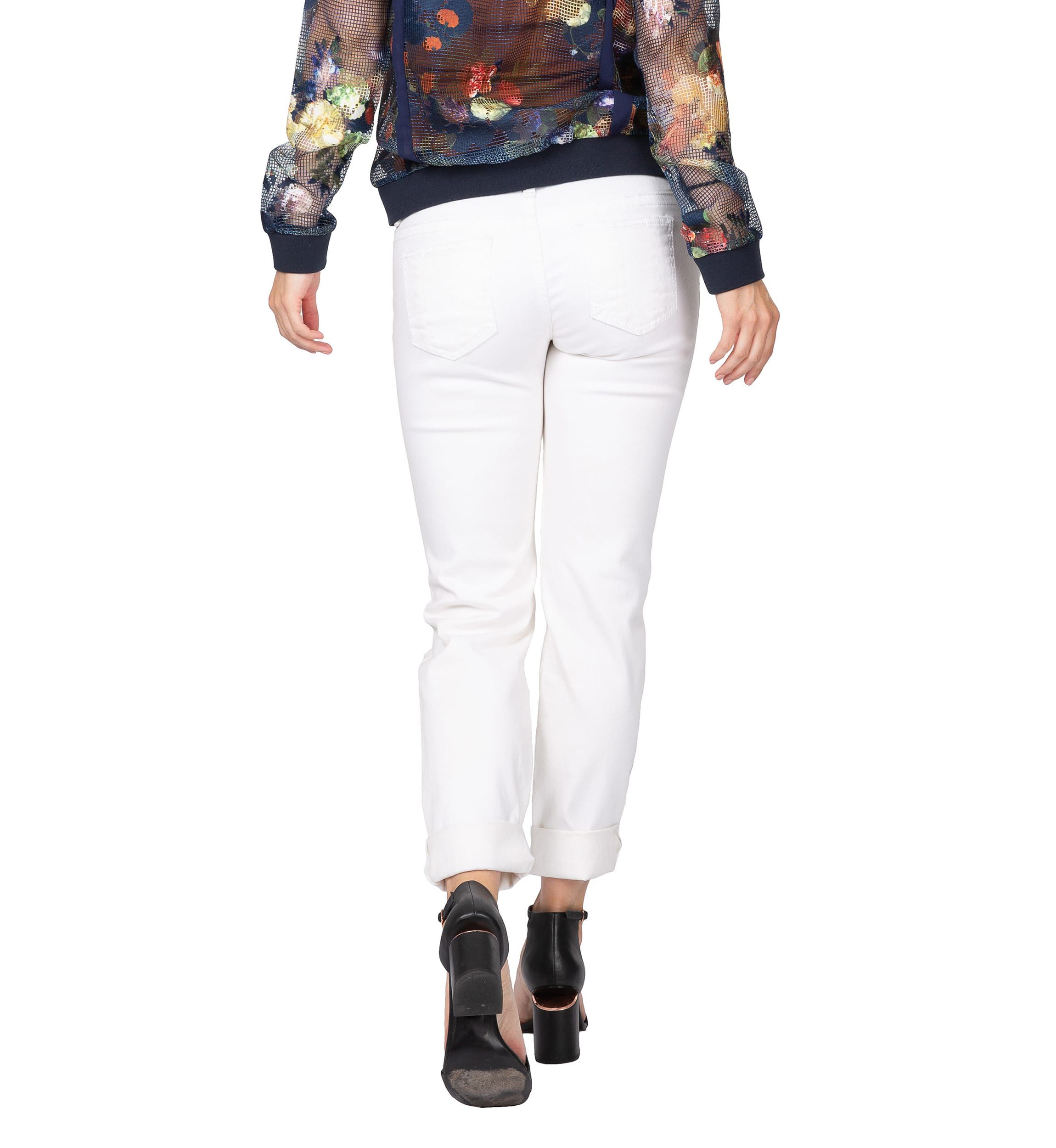 White Distressed Skinny Boyfriend Premium Jeans
