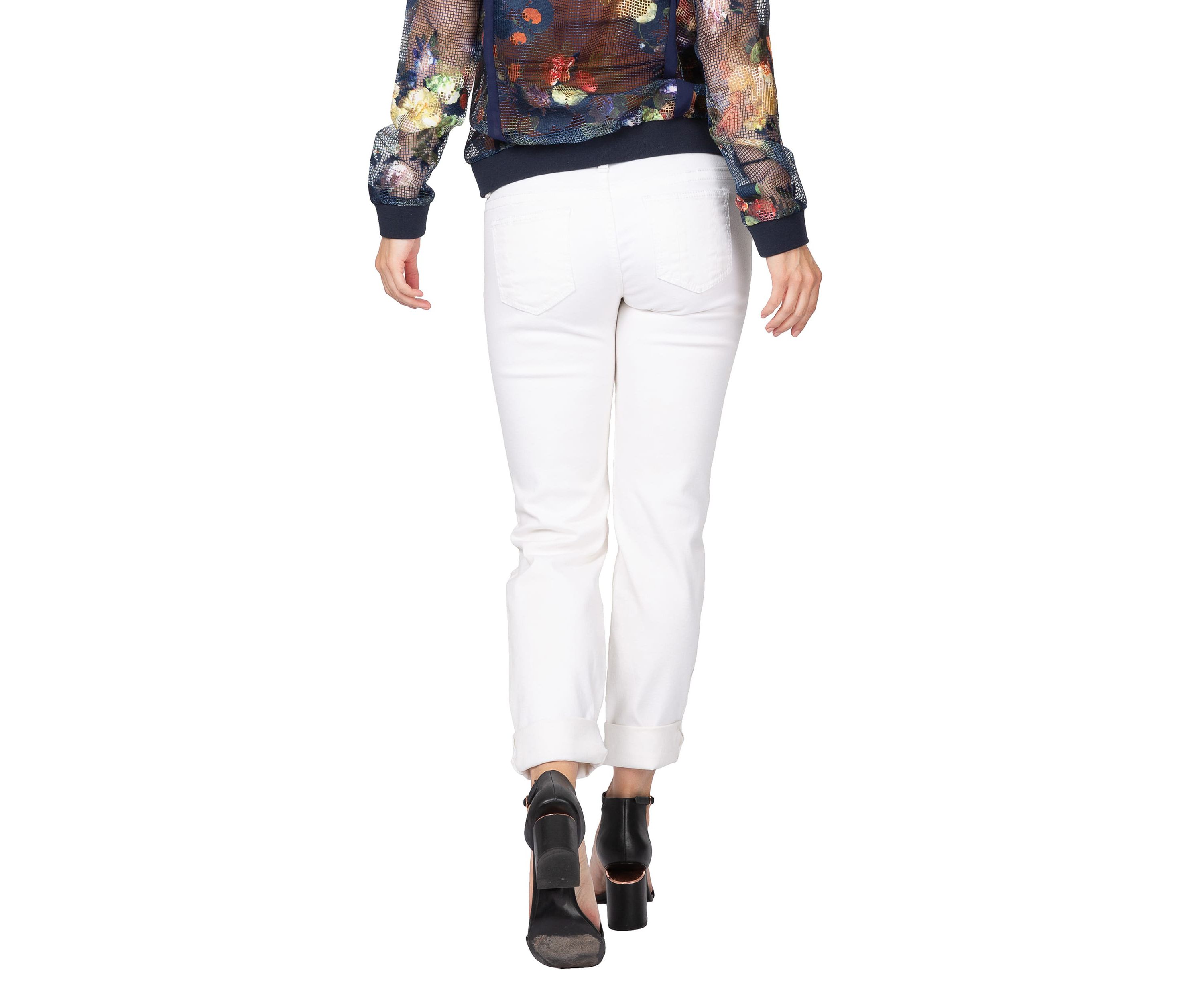 White Distressed Skinny Boyfriend Premium Jeans