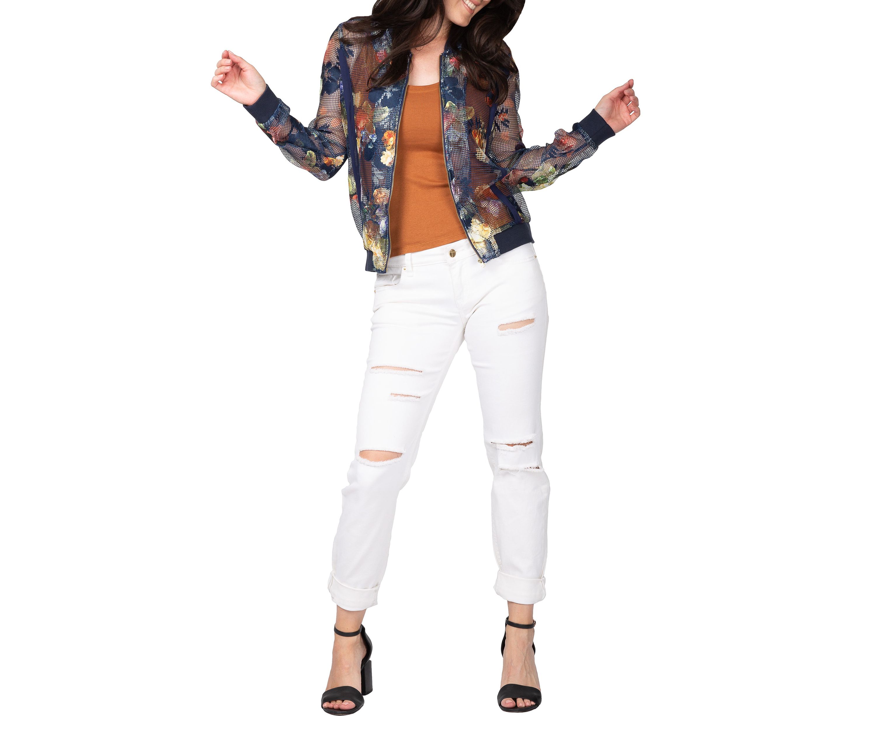 White Distressed Skinny Boyfriend Premium Jeans