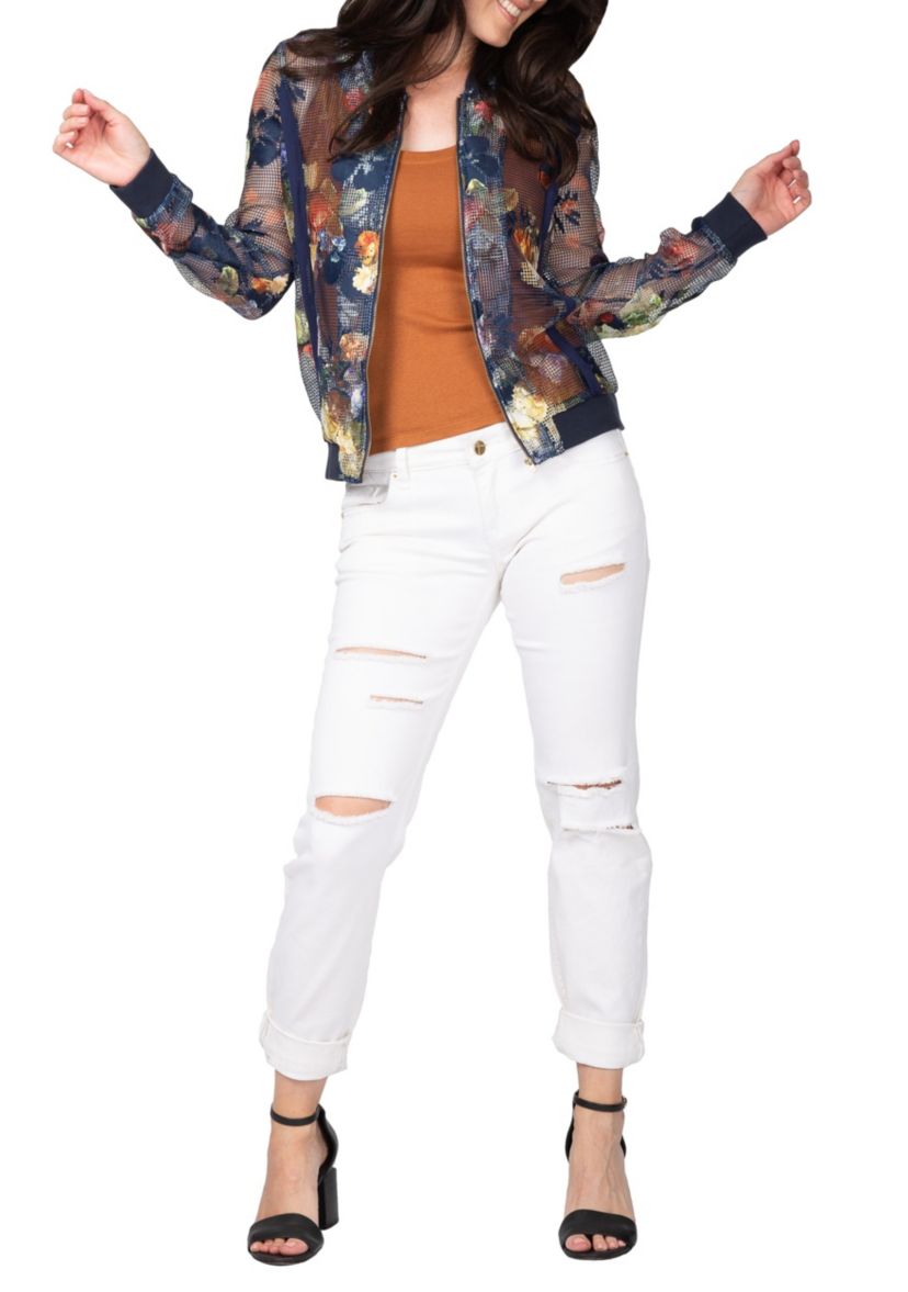 White Distressed Skinny Boyfriend Premium Jeans