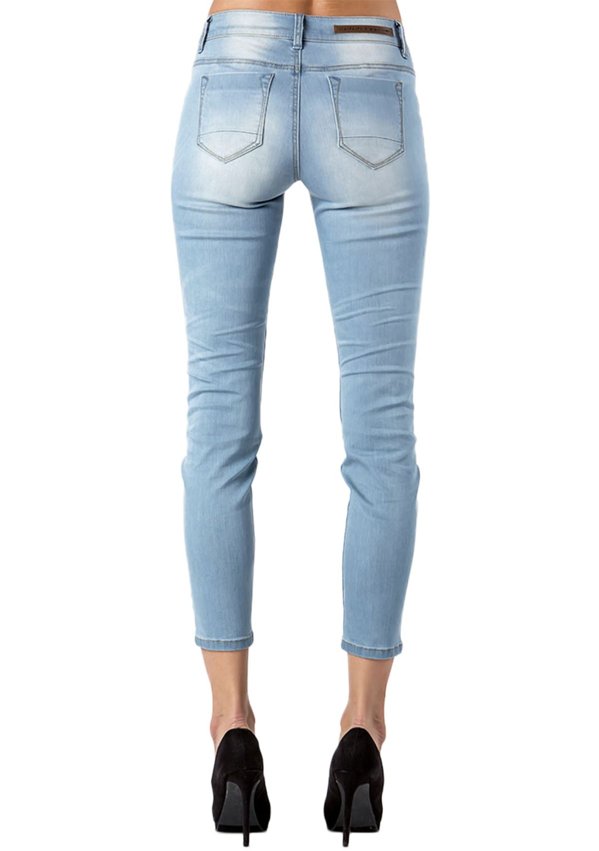 Light Distressed Ankle Skinny Jeans