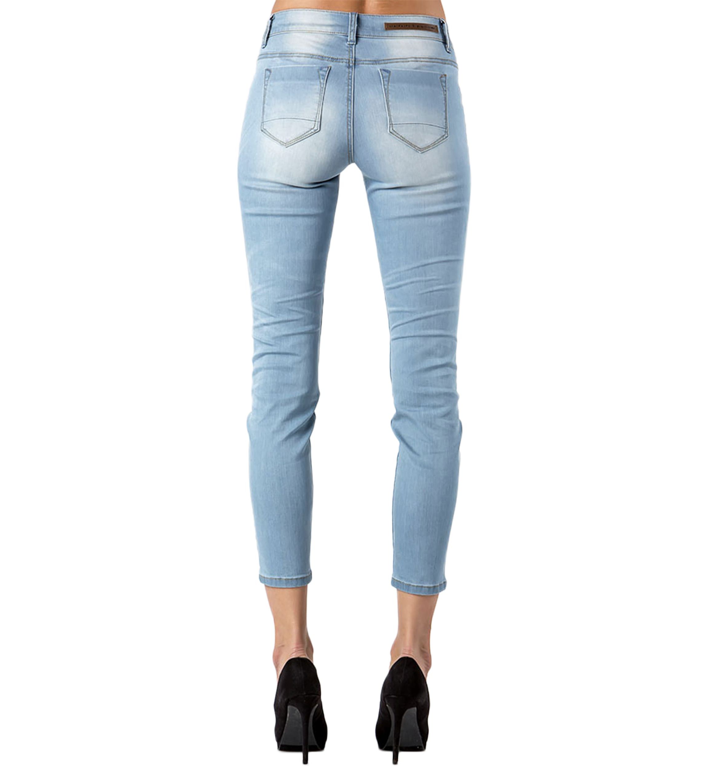 Light Distressed Ankle Skinny Jeans