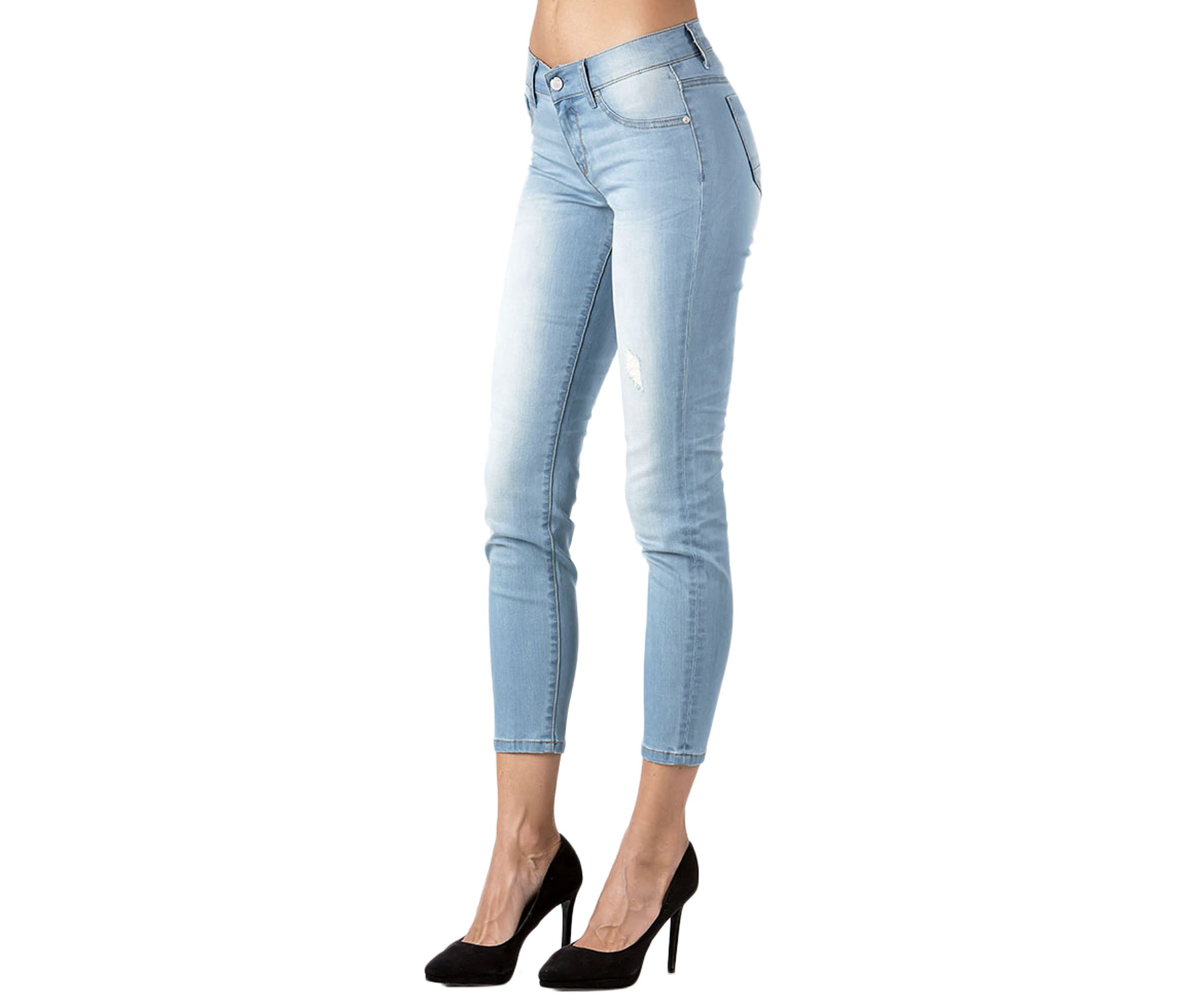 Light Distressed Ankle Skinny Jeans